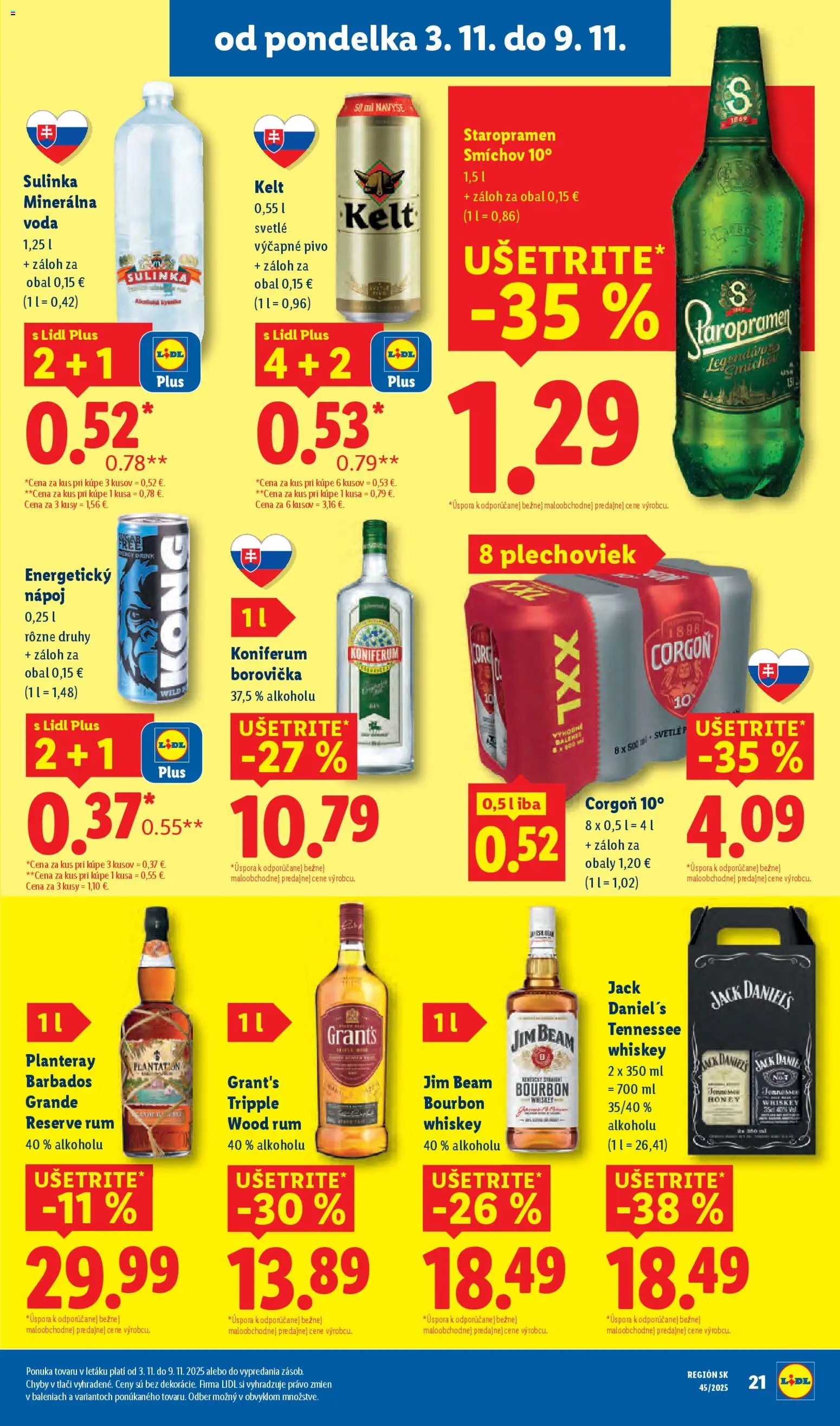 Nové Lidl akcie – leták je platný od 03.11.2025 | Strana: 28 | Produkty: Jim Beam, Borovička, Koniferum, Bourbon