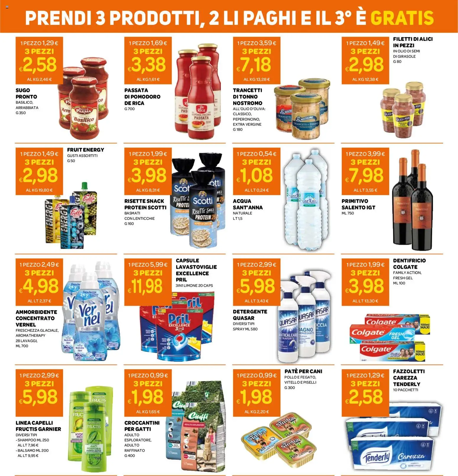 Volantino Ekom del 27.01.2026 | Pagina: 3 | Prodotti: Balsamo, Paté, Ammorbidente, Acqua