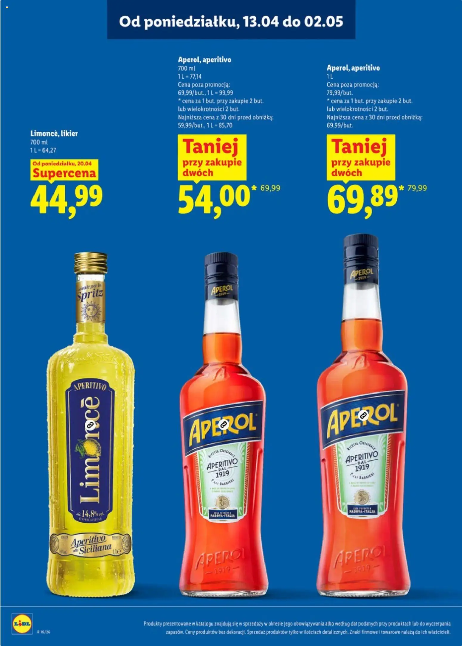 Lidl Katalog alkoholi mocnych od 13.04.2026 | Strona: 20 | Produkty: Aperol