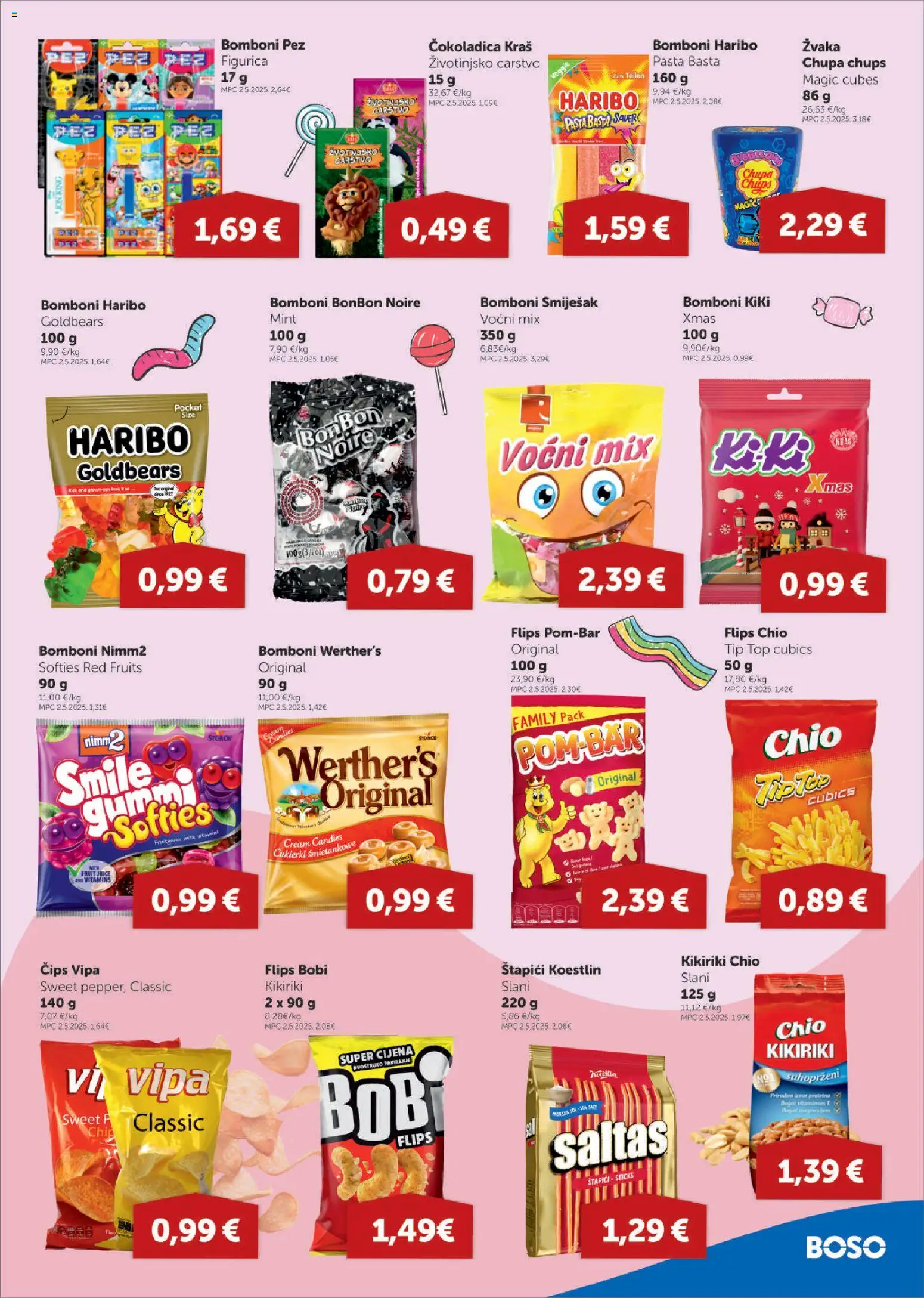 Boso katalog | vrijedi od 04.12.2025 | Stranica: 9 | Proizvodi: Bomboni, Kikiriki, Pasta, Štapići
