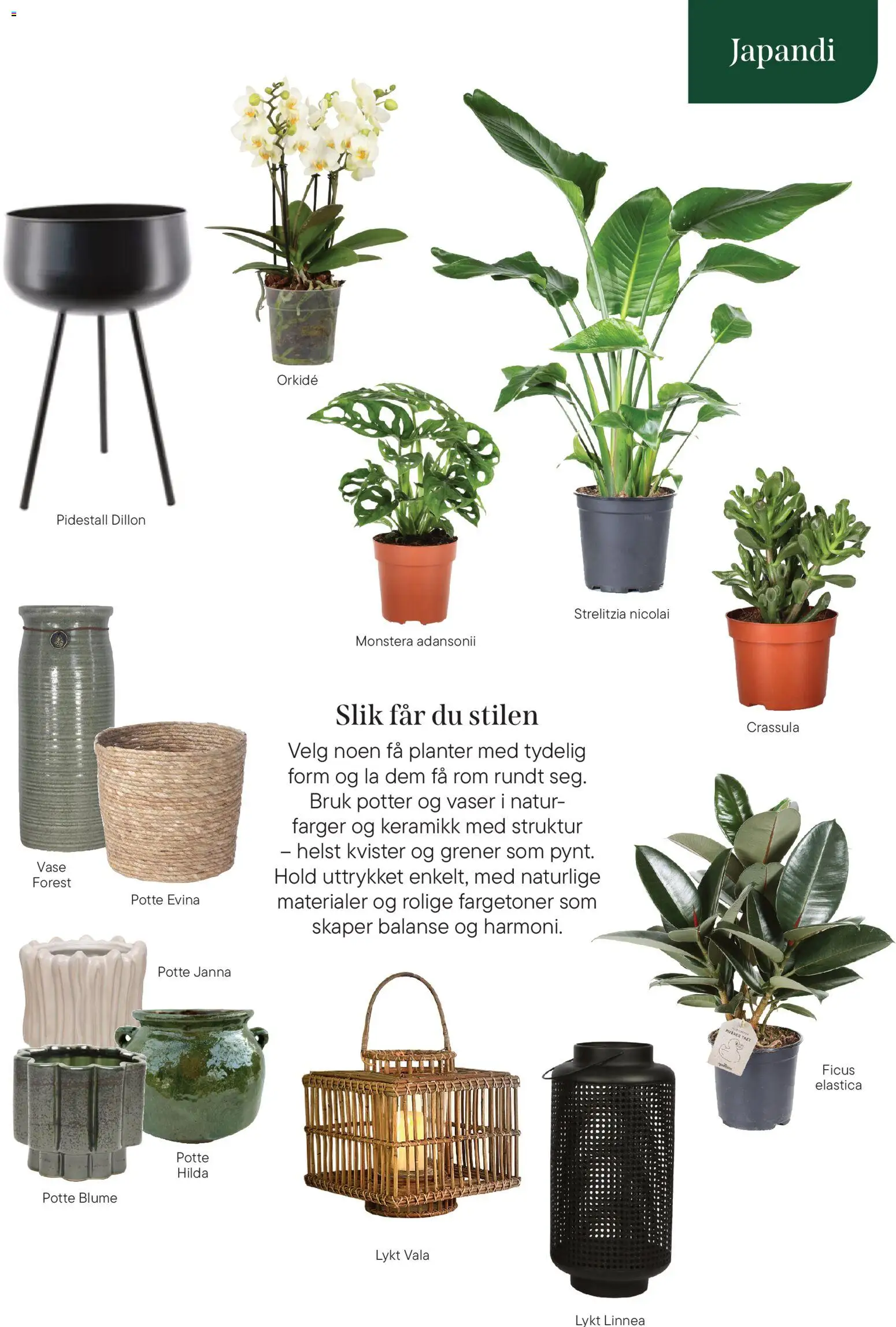 {H1} | Side: 19 | Produkter: Persienn, Lykt, Vase, Pidestall