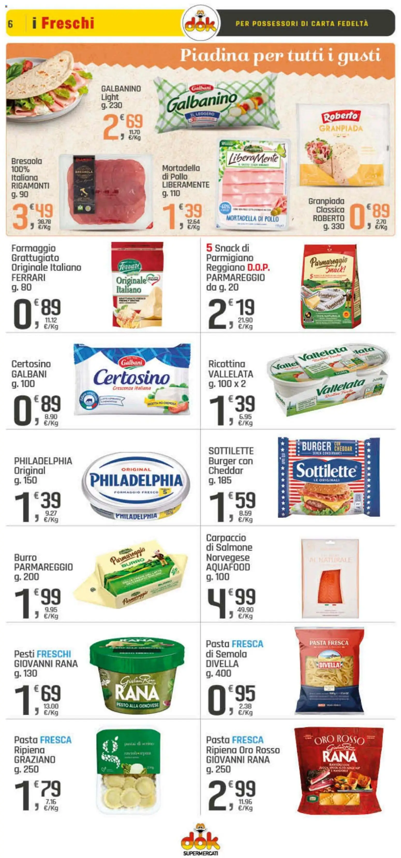 Volantino DOK del 06.11.2025 | Pagina: 6 | Prodotti: Pollo, Pasta, Pesto, Mortadella