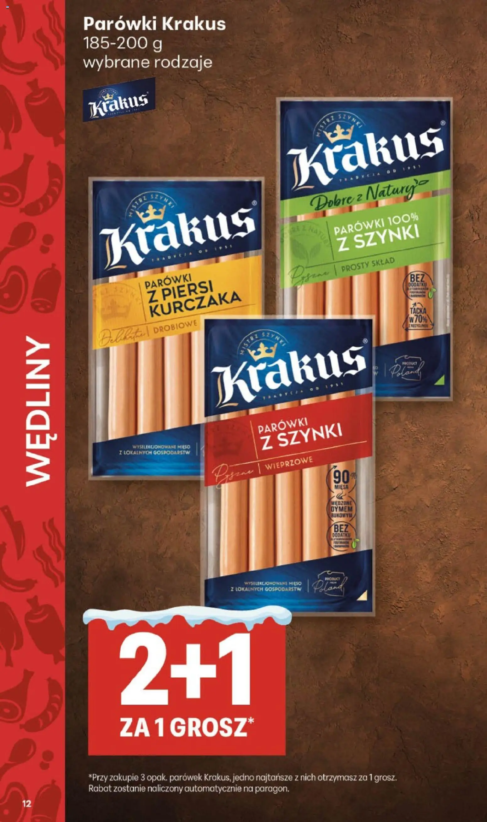 Delikatesy Centrum Gazetka od 22.01.2026 | Strona: 12 | Produkty: Piersi, Parówki z szynki, Parówki, Wędliny