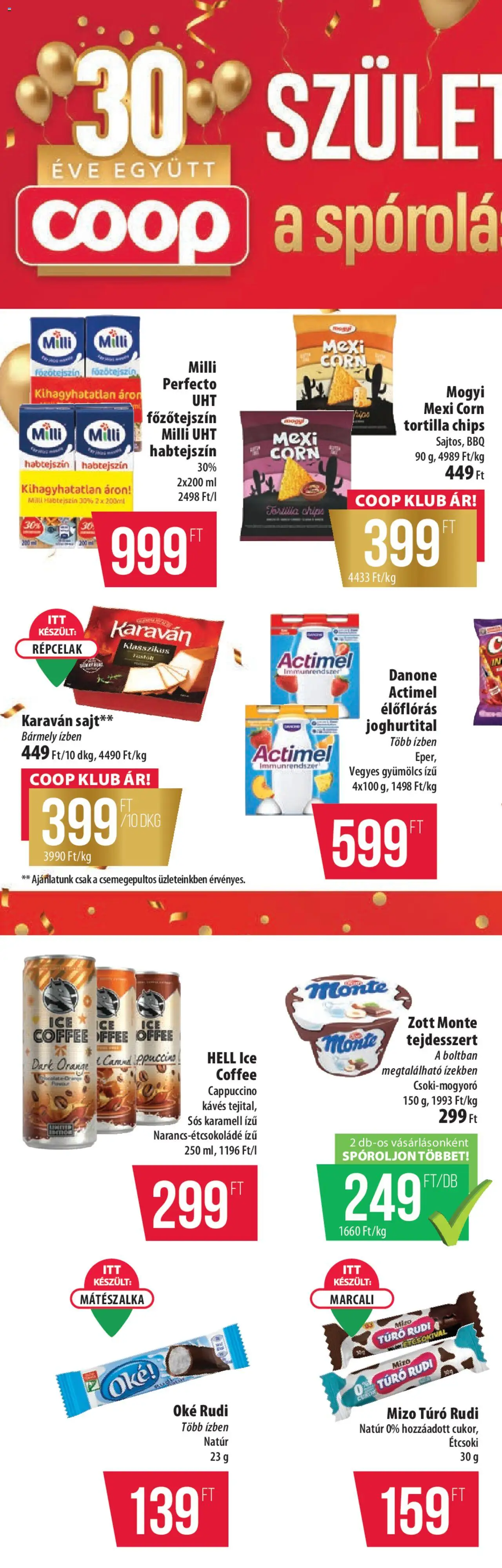 COOP akciós ujság - amely érvényes a következő dátumtól: 09.10.2025 | Oldal: 4 | Termékek: Bacon, Cukrászhab, Kacsa, Pulykahus