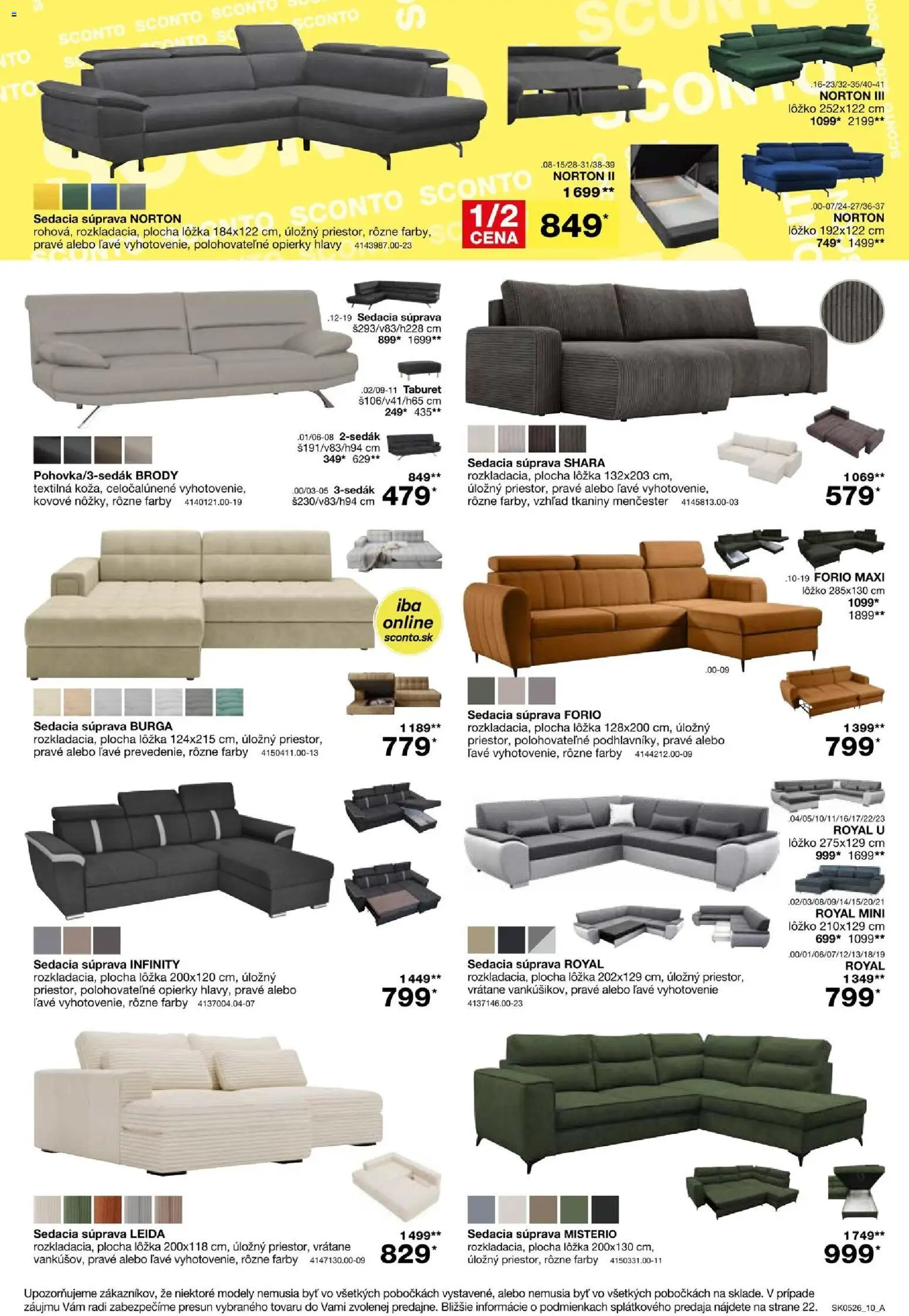 Nové Sconto nábytok akcie – leták je platný od 25.03.2026 | Strana: 10 | Produkty: Sedacia súprava, Taburet