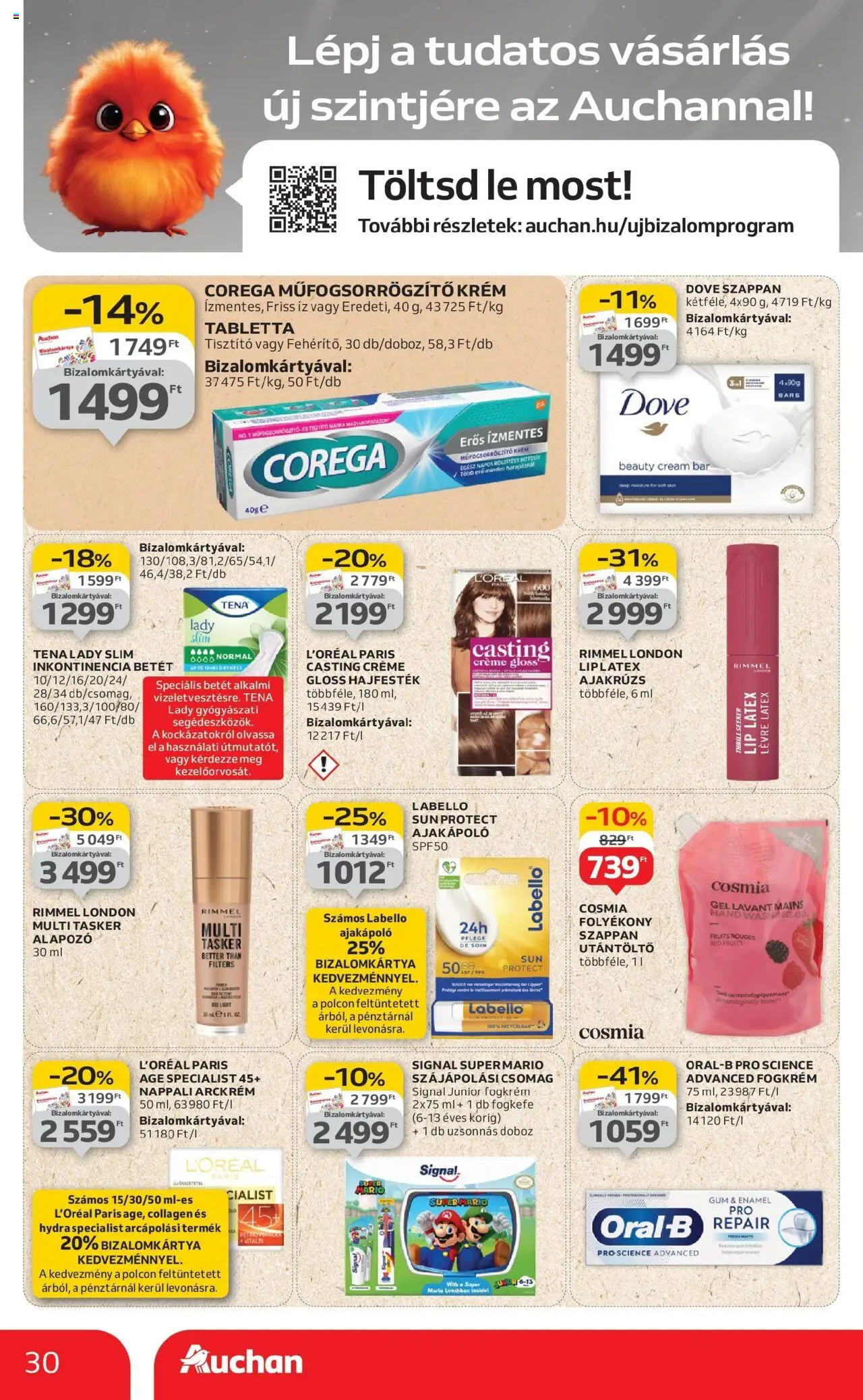 Auchan akciós ujság - amely érvényes a következő dátumtól: 07.08.2025 | Oldal: 30 | Termékek: Arckrém, Hajfesték, Doboz, Ajakrúzs