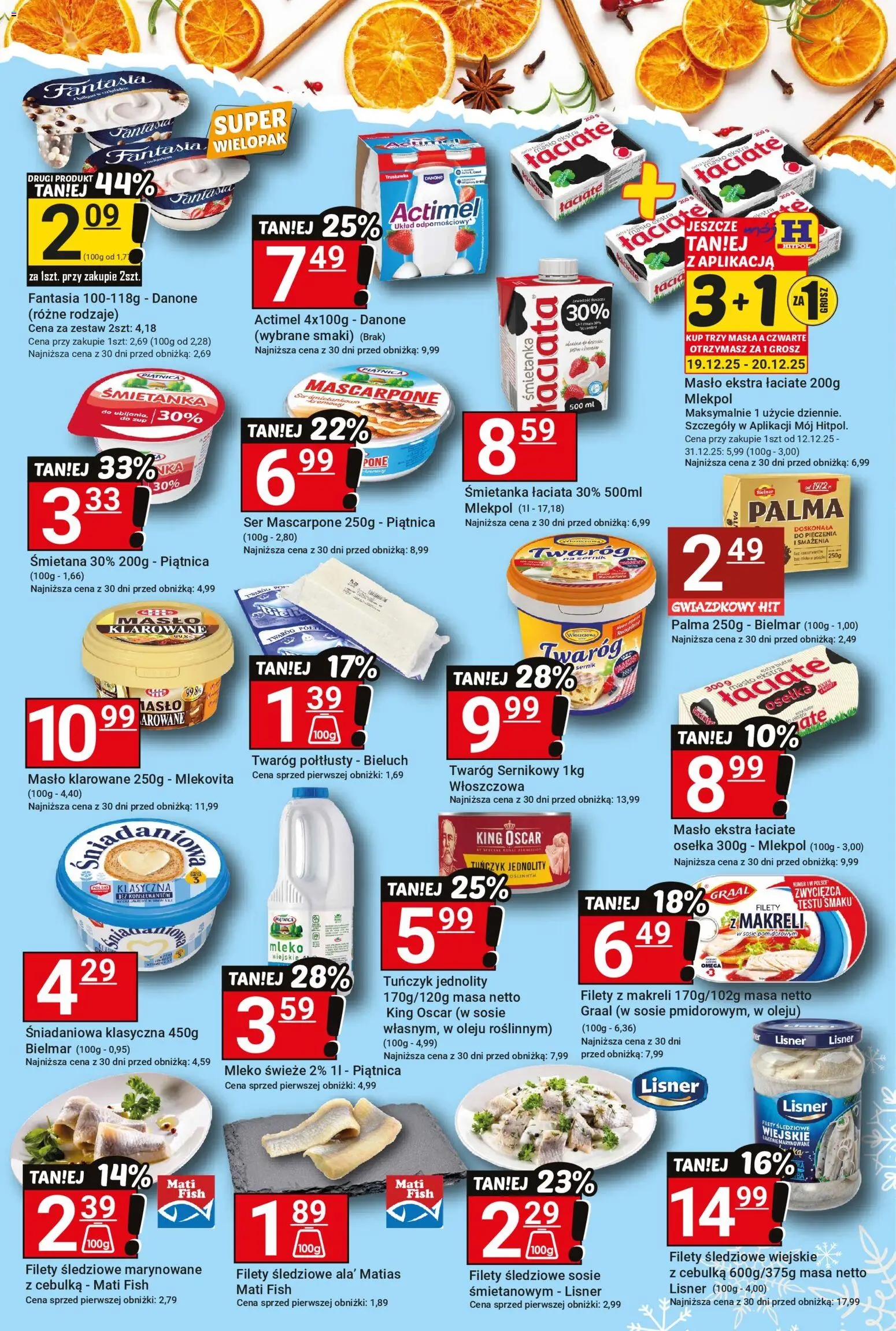 Hitpol Gazetka od 12.12.2025 | Strona: 5 | Produkty: Masło klarowane, Tuńczyk, Mascarpone, Masło