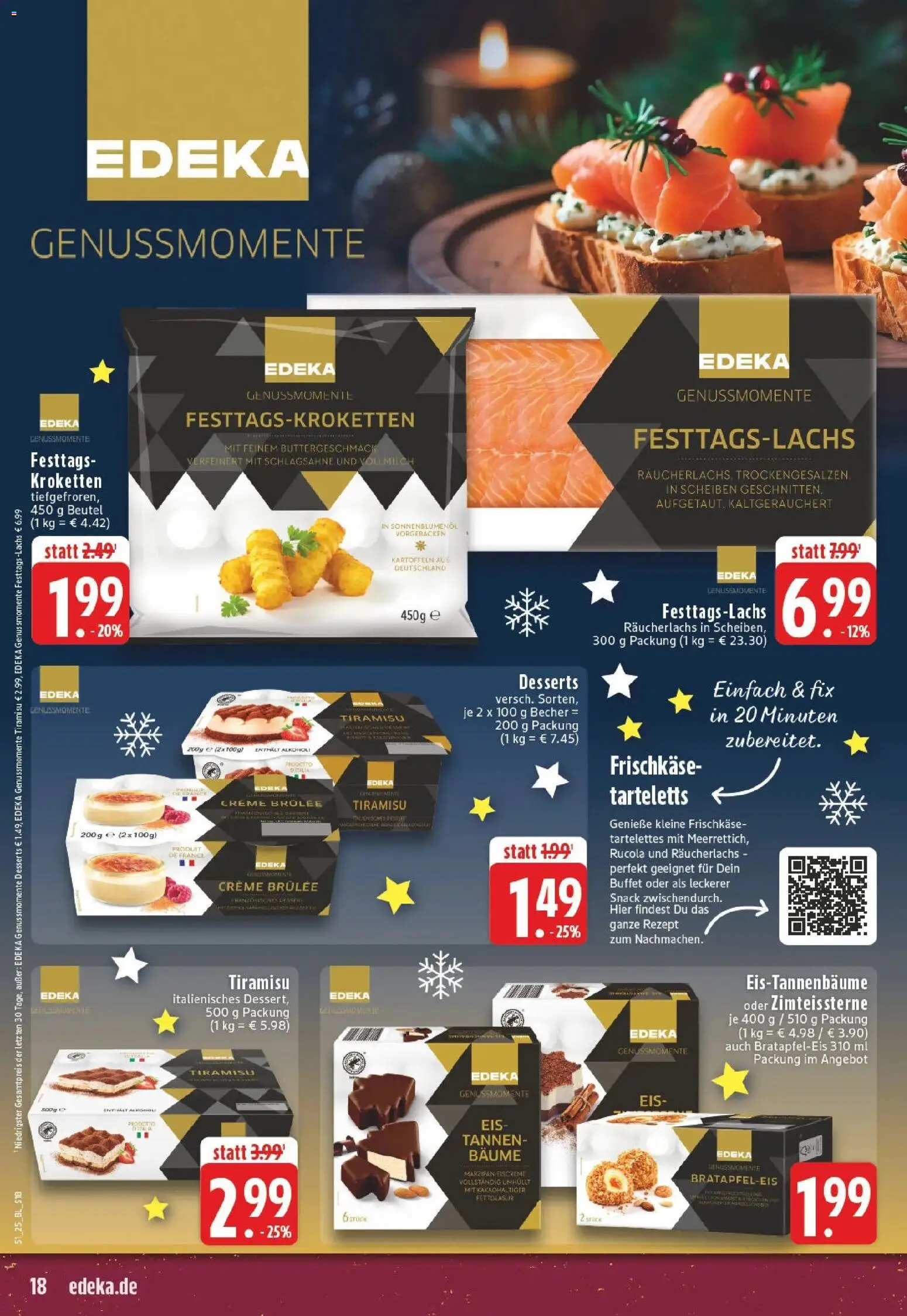 Edeka prospekt Castrop-Rauxel	 – gültig ab 15.12.2025 | Seite: 18 | Produkte: Schlagsahne, Räucherlachs, Eis, Frischkase