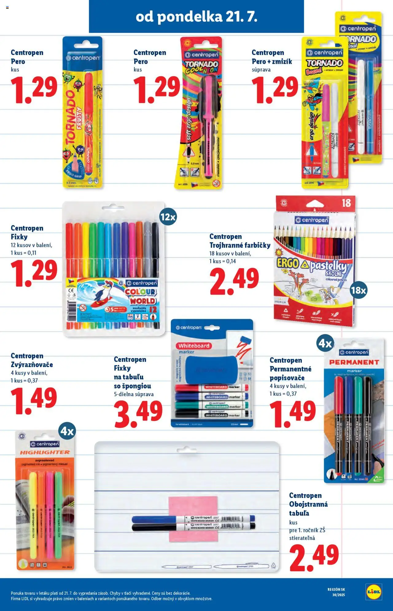 Lidl leták │ platný od 21.07.2025 | Strana: 59 | Produkty: Pero, Pastelky, Fixky