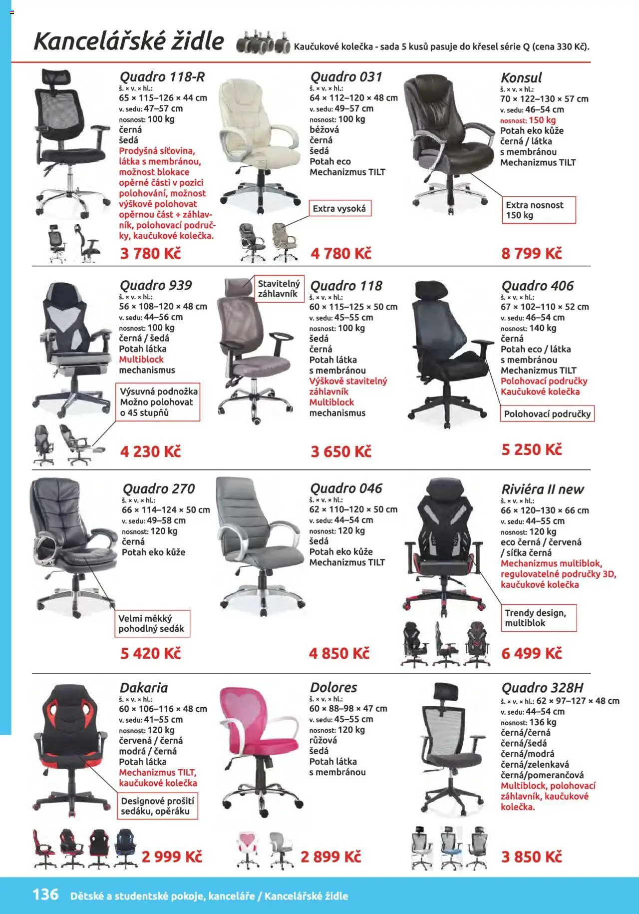 ORFA nábytek katalog 2024-2025 od 15.08.2024 | Strana: 136 | Produkty: Kancelářské židle, Židle