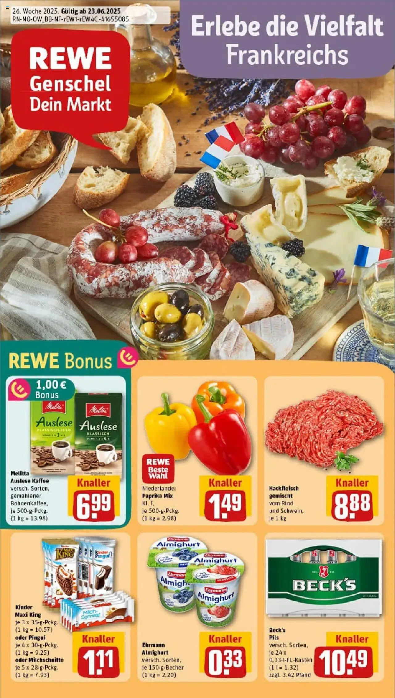 Rewe prospekt Lengerich	 - gültig ab dem 22.06.2025 | Seite: 1 | Produkte: Melitta, Kaffee, Paprika, Hackfleisch