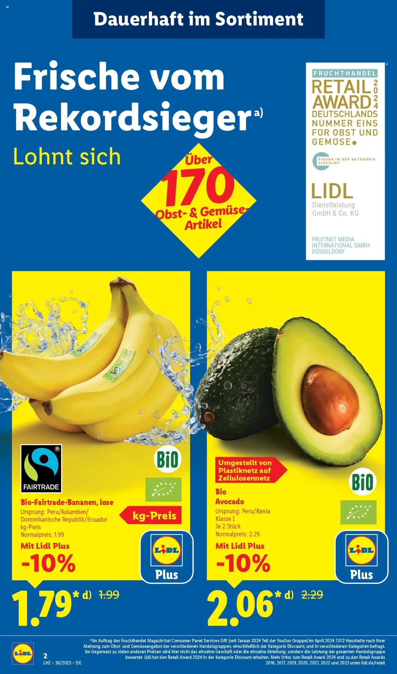 Lidl Prospekt Lüchow	 - gültig ab dem 01.09.2025 | Seite: 2 | Produkte: Avocado, Gemüse, Obst