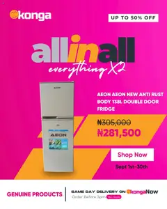 Konga Catalogue valid from 01.09.2025 | Page: 5 | Products: Fridge
