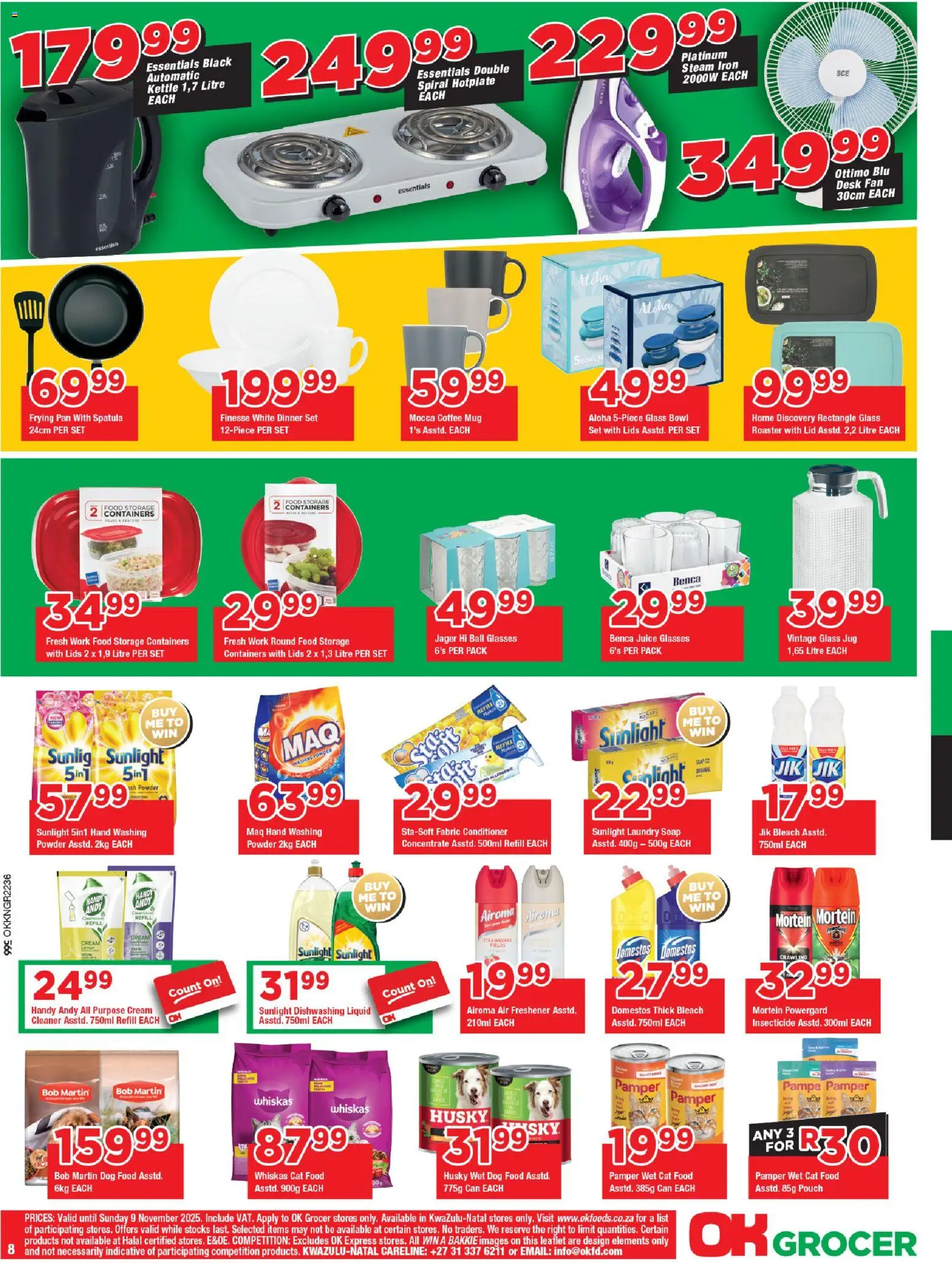 New OK Foods catalogue – valid from 24.10.2025 | Page: 8 | Products: Desk, Bowl, Cream, Dog food