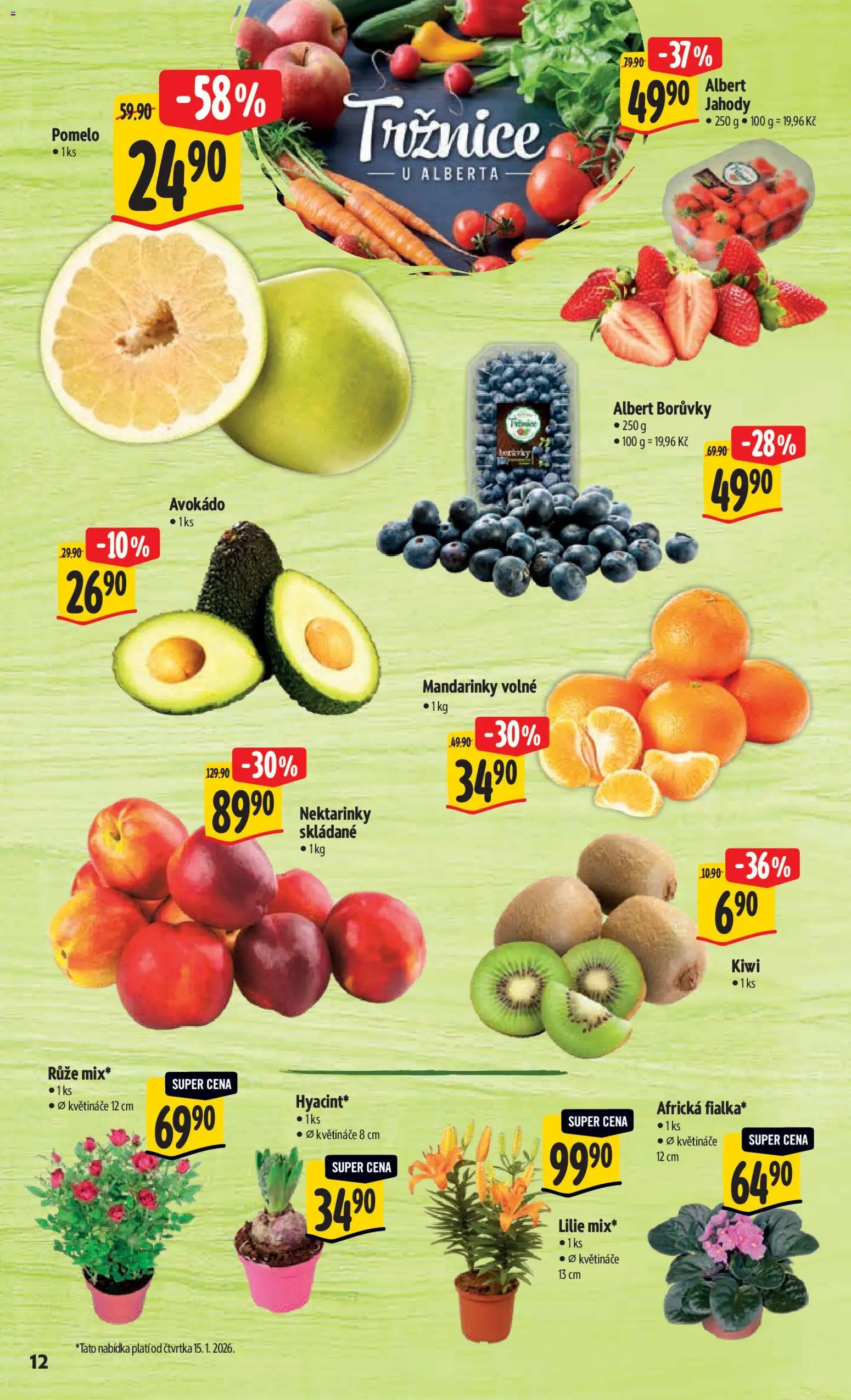 Albert leták - Hypermarket od 14.01.2026 | Strana: 18 | Produkty: Květináče, Jahody, Mandarinky, Nektarinky