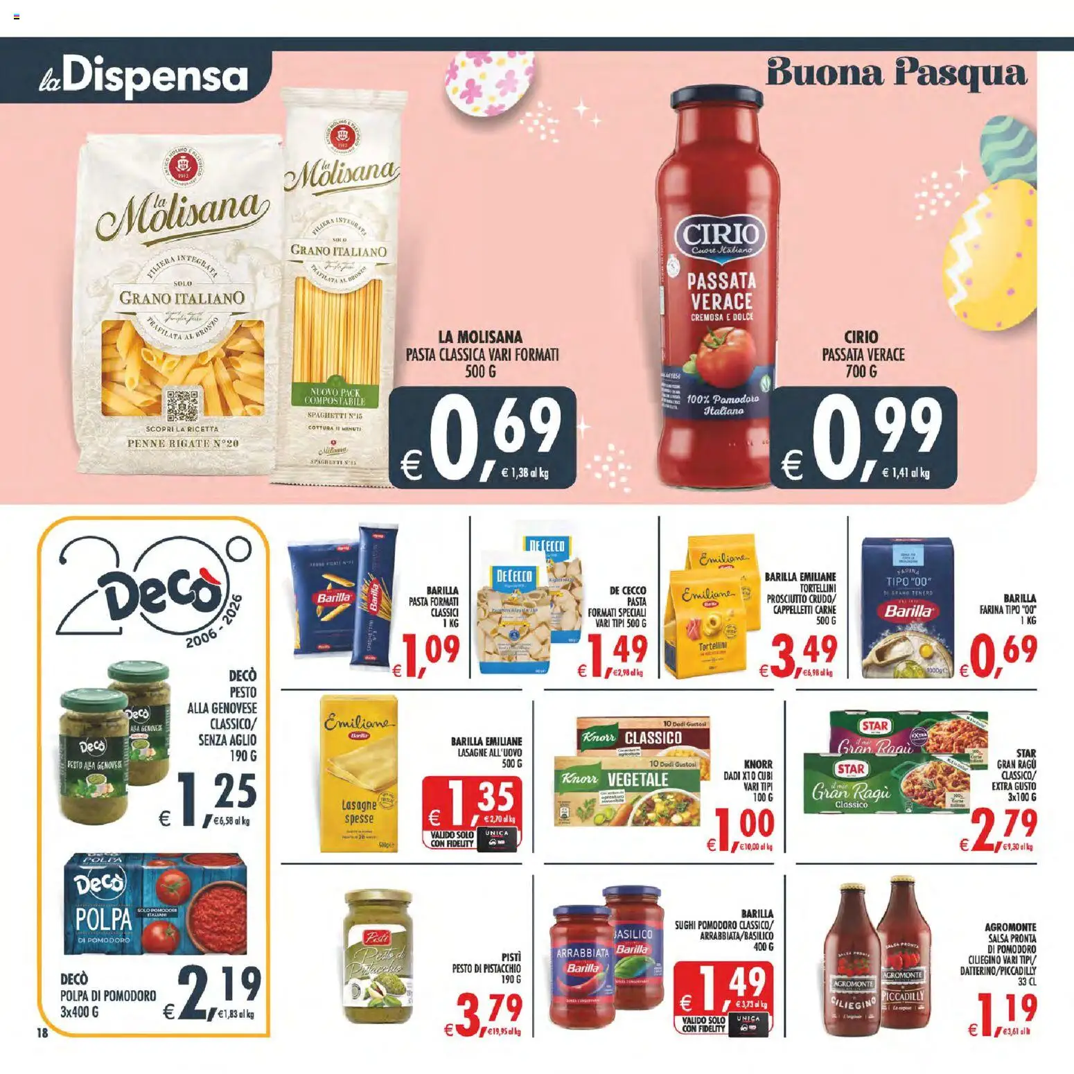 Volantino Decò del 27.03.2026 | Pagina: 20 | Prodotti: Salsa, Farina, Pomodori, Pesto