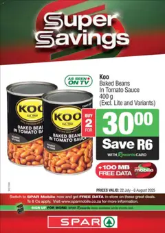 KWIKSPAR Specials │ valid from 22.07.2025 | Page: 11 | Products: Beans, Baked beans, Switch, Sauce