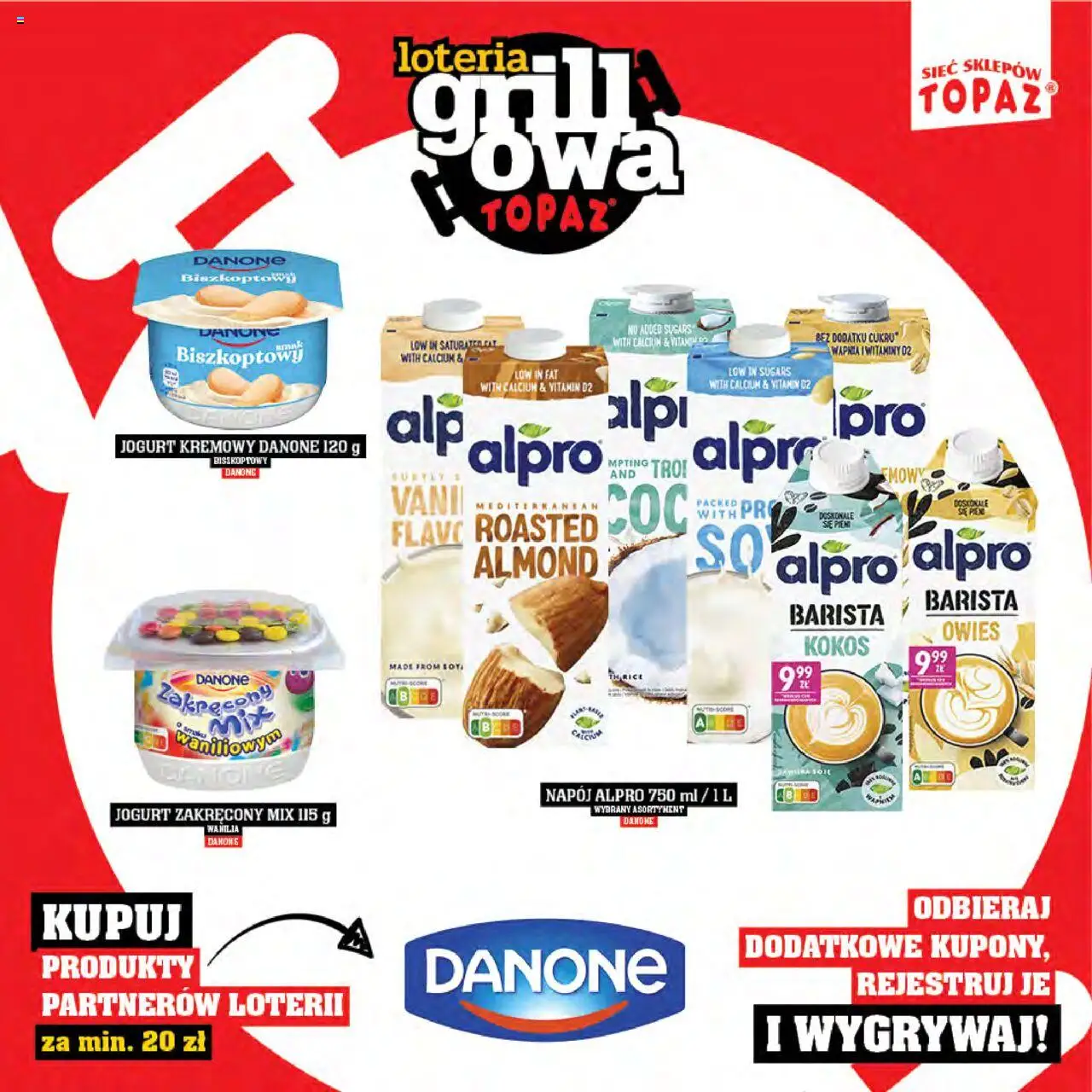 Topaz Gazetka - Katalog produktów Loteria Grillowa od 25.04.2025 | Strona: 17 | Produkty: Alpro, Jogurt, Jogurt kremowy