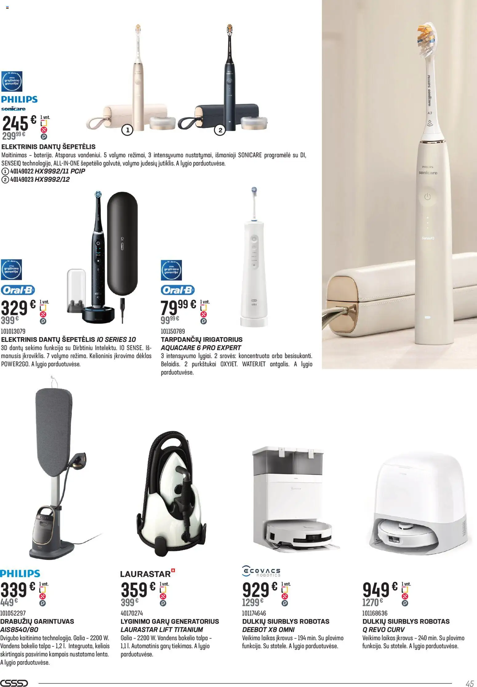 Senukai akcijos nuo 05.11.2025 | Puslapis: 45 | Prekių: Robotas, Dėklas, Dantų šepetėlis, Dulkių siurblys