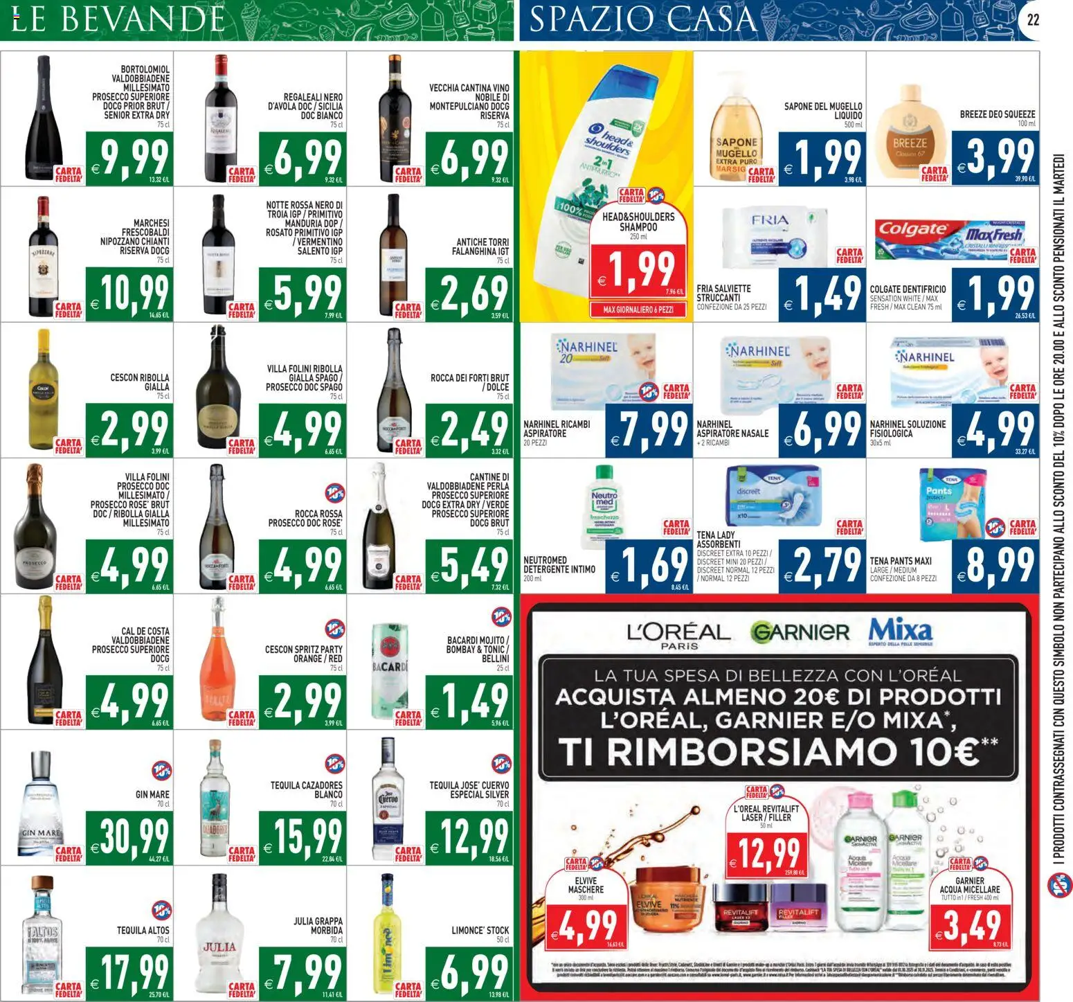Volantino PIM Supermercati del 29.10.2025 | Pagina: 22 | Prodotti: Sapone, Detergente intimo, Prosecco, Tequila