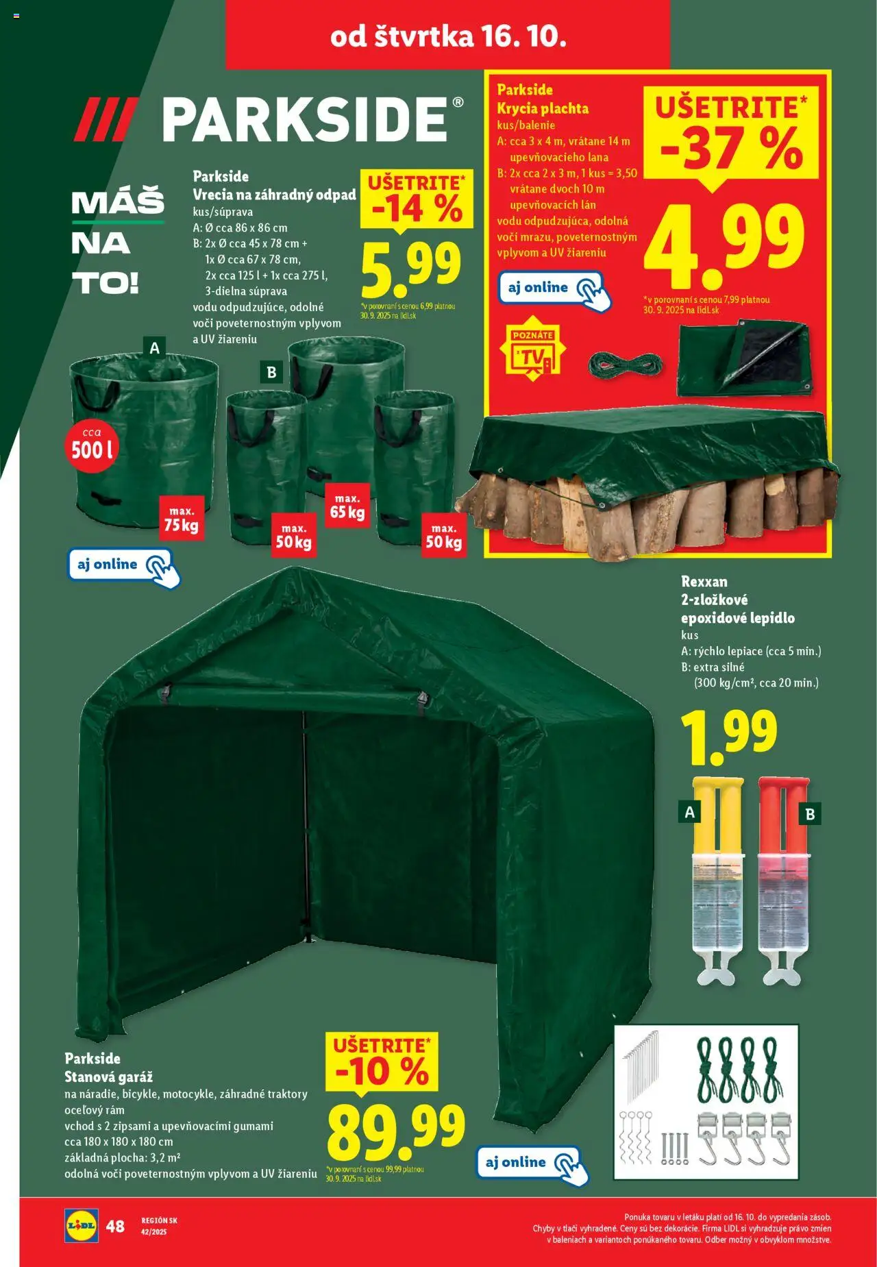Nové Lidl akcie – leták je platný od 13.10.2025 | Strana: 96 | Produkty: Plachta, Rám, Parkside