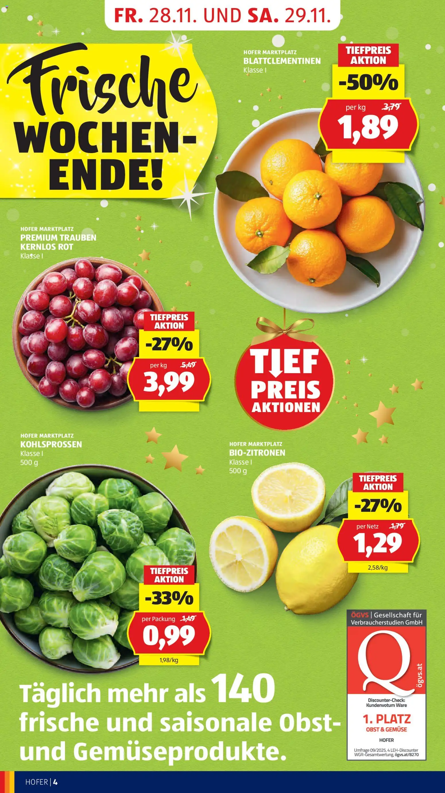 Hofer - Black Friday gültig ab 28.11.2025 | Seite: 6 | Produkte: Gemüse, Obst