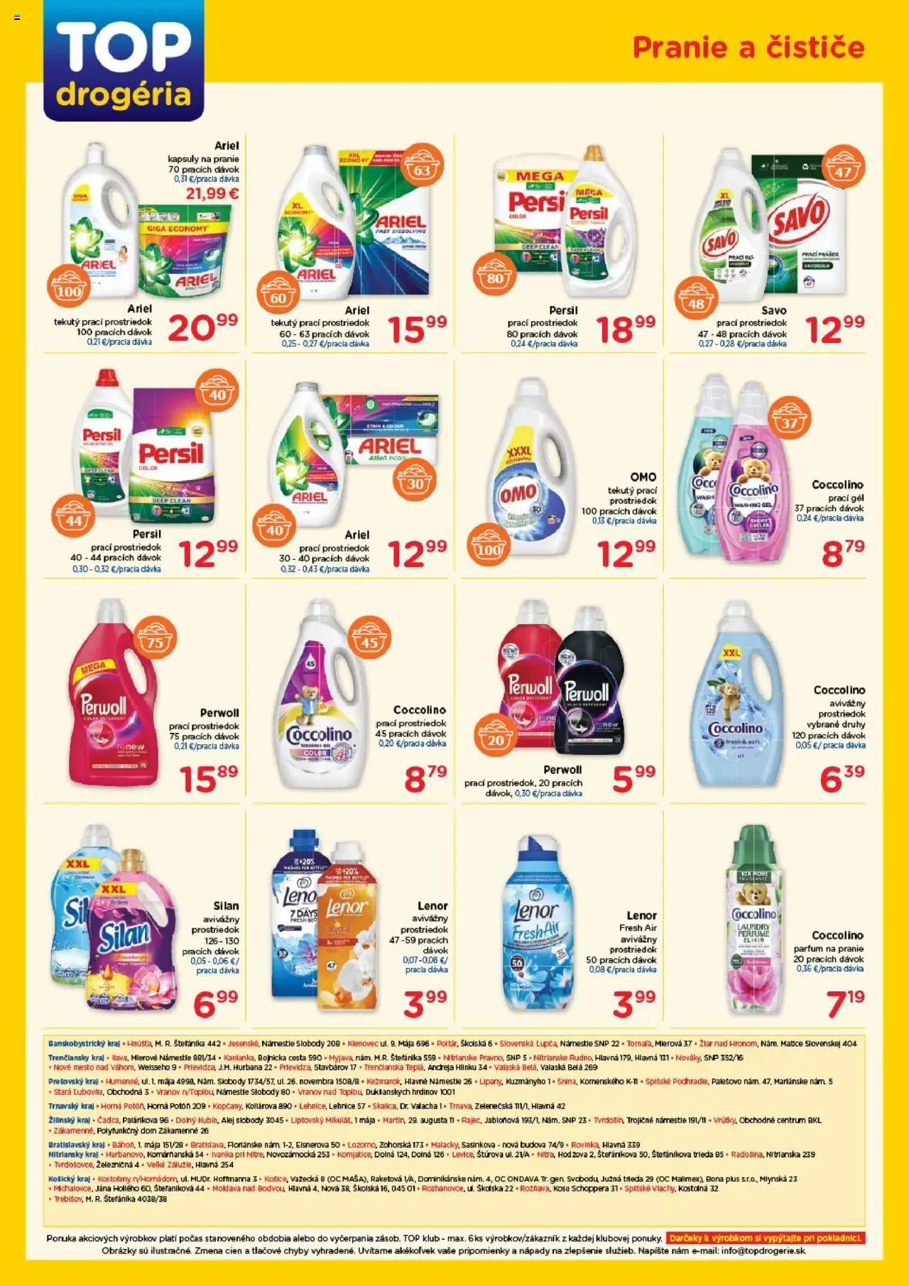 Nové TOP Drogéria akcie – leták je platný od 06.10.2025 | Strana: 4 | Produkty: Persil, Perwoll, Savo, Ariel