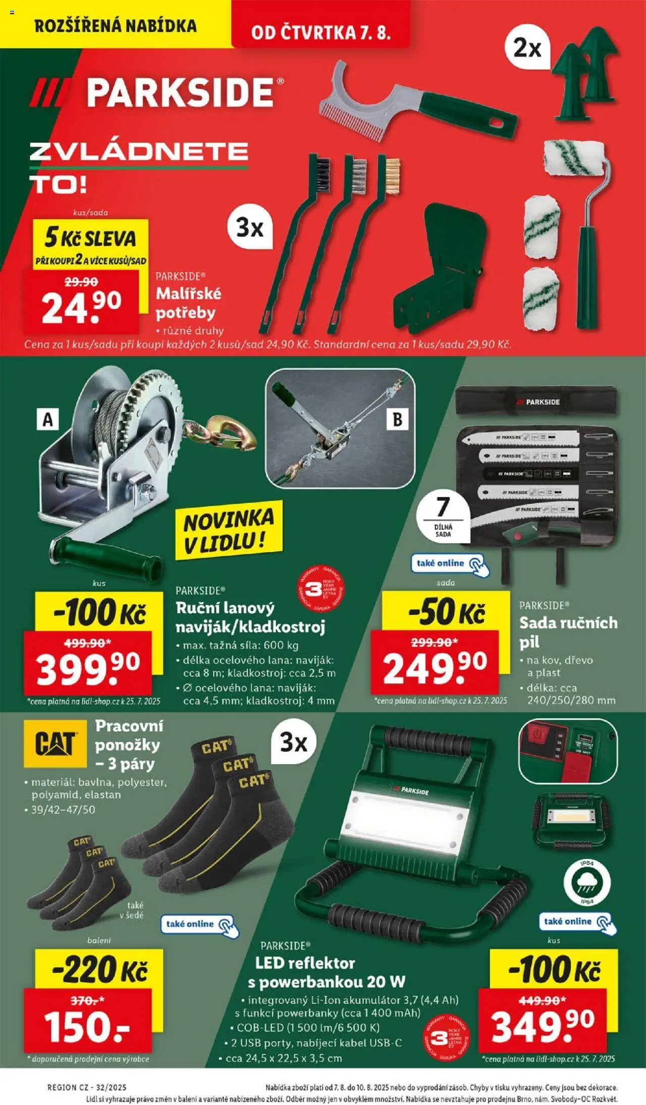 Lidl leták - Spotřební zboží od 04.08.2025 | Strana: 22 | Produkty: Parkside, Naviják, USB, LED