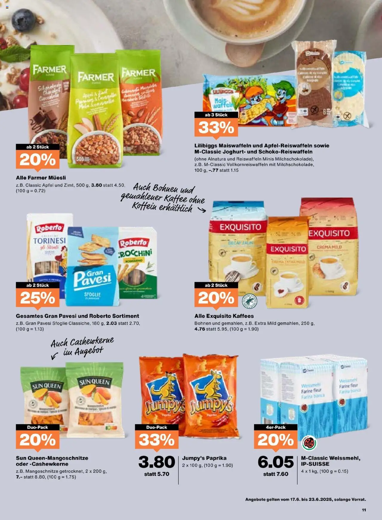 Migros Aktionen ab 17.06.2025 | Seite: 11 | Produkte: Joghurt, Kaffee, Äpfel
