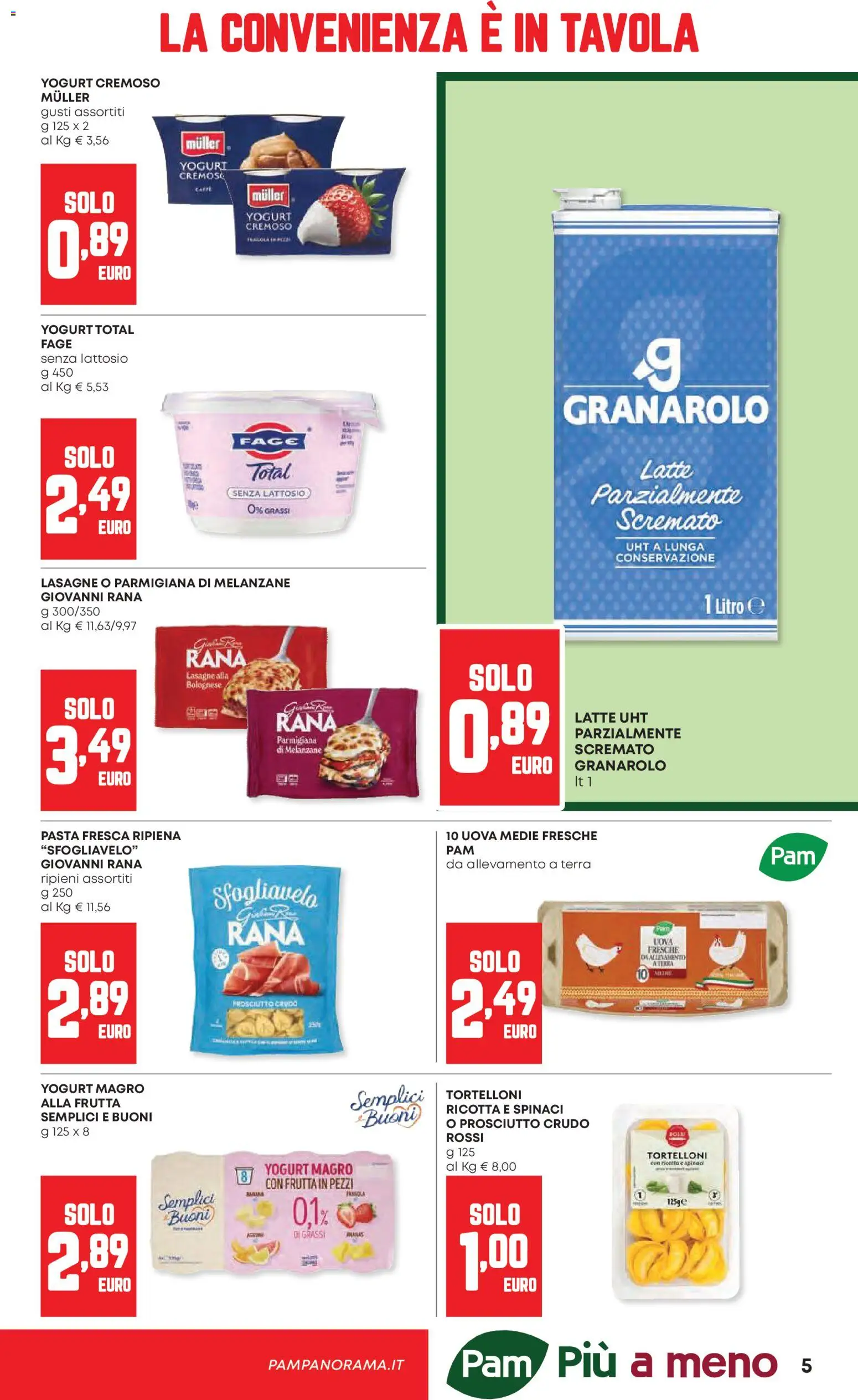 Volantino PAM del 23.04.2026 | Pagina: 5 | Prodotti: Uova, Prosciutto, Pasta, Ananas