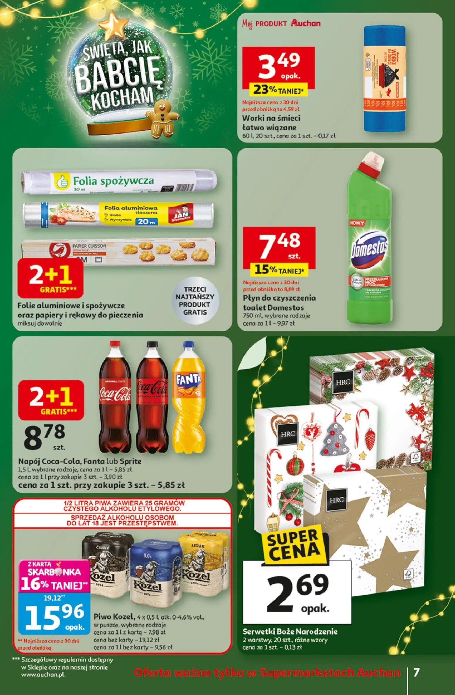 Auchan Gazetka od 11.12.2025 | Strona: 7 | Produkty: Karta, Sprite, Leżak, Piwo