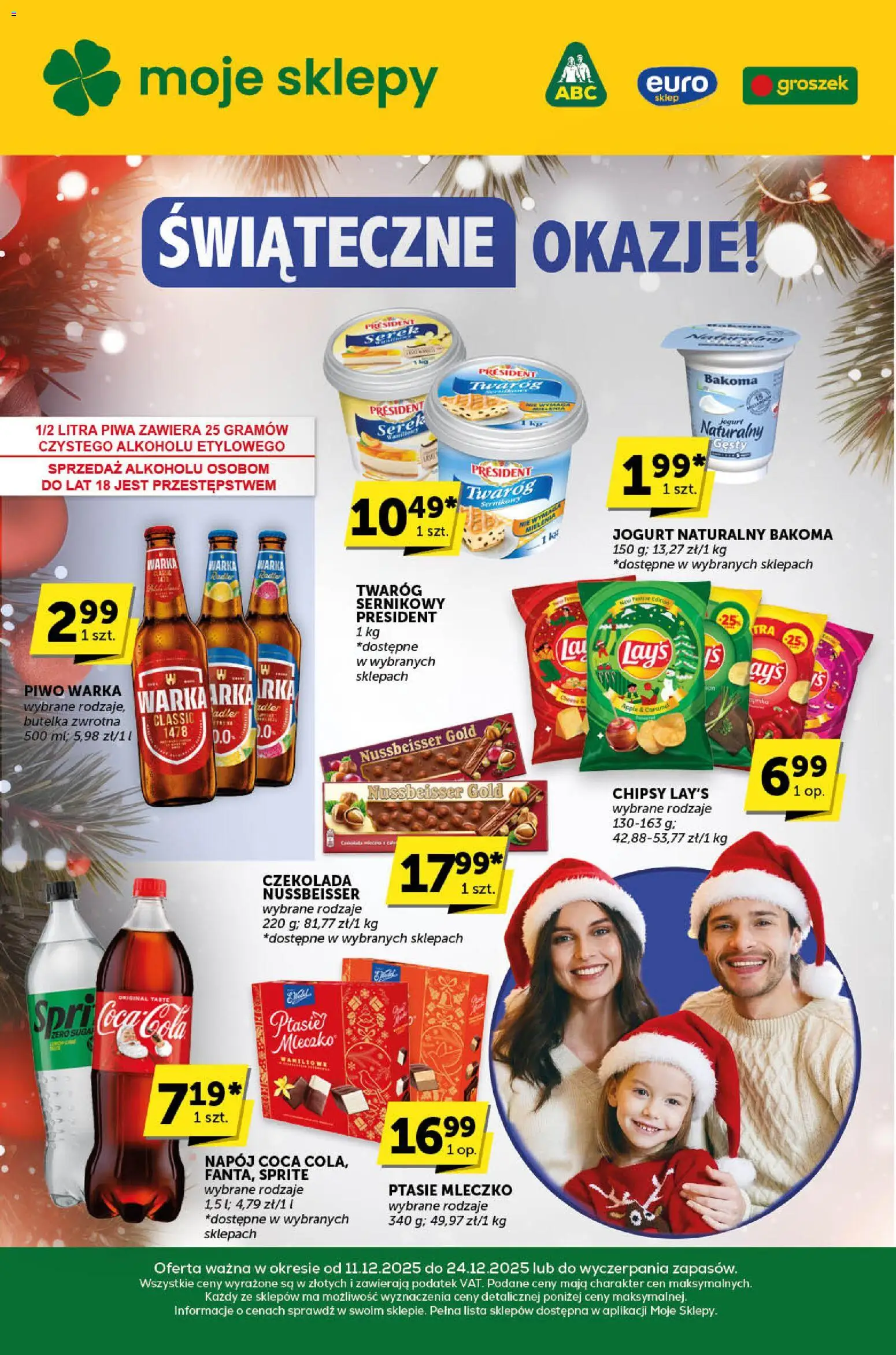 ABC Gazetka - Katalog od 11.12.2025 | Strona: 1 | Produkty: Chipsy, Serek, Sprite, Jogurt