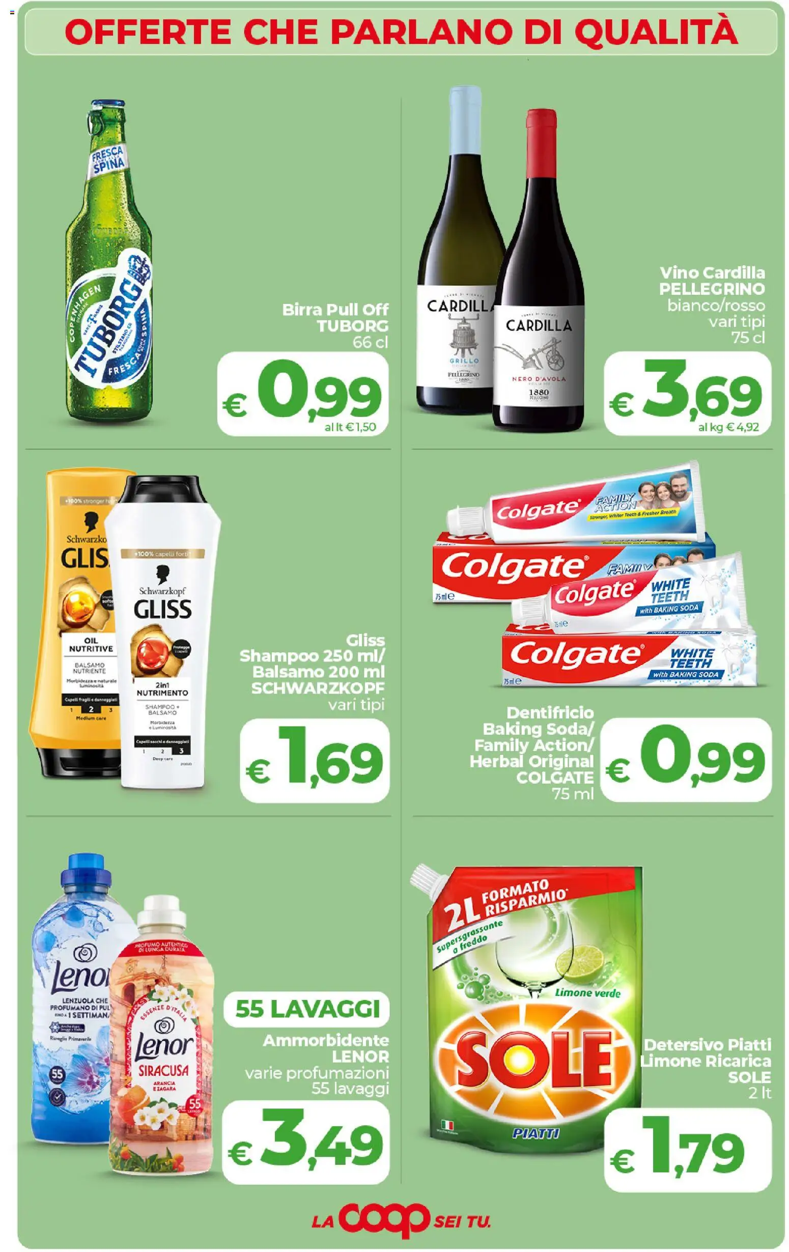 Volantino COOP del 27.01.2026 | Pagina: 4 | Prodotti: Shampoo, Dentifricio, Birra, Limone