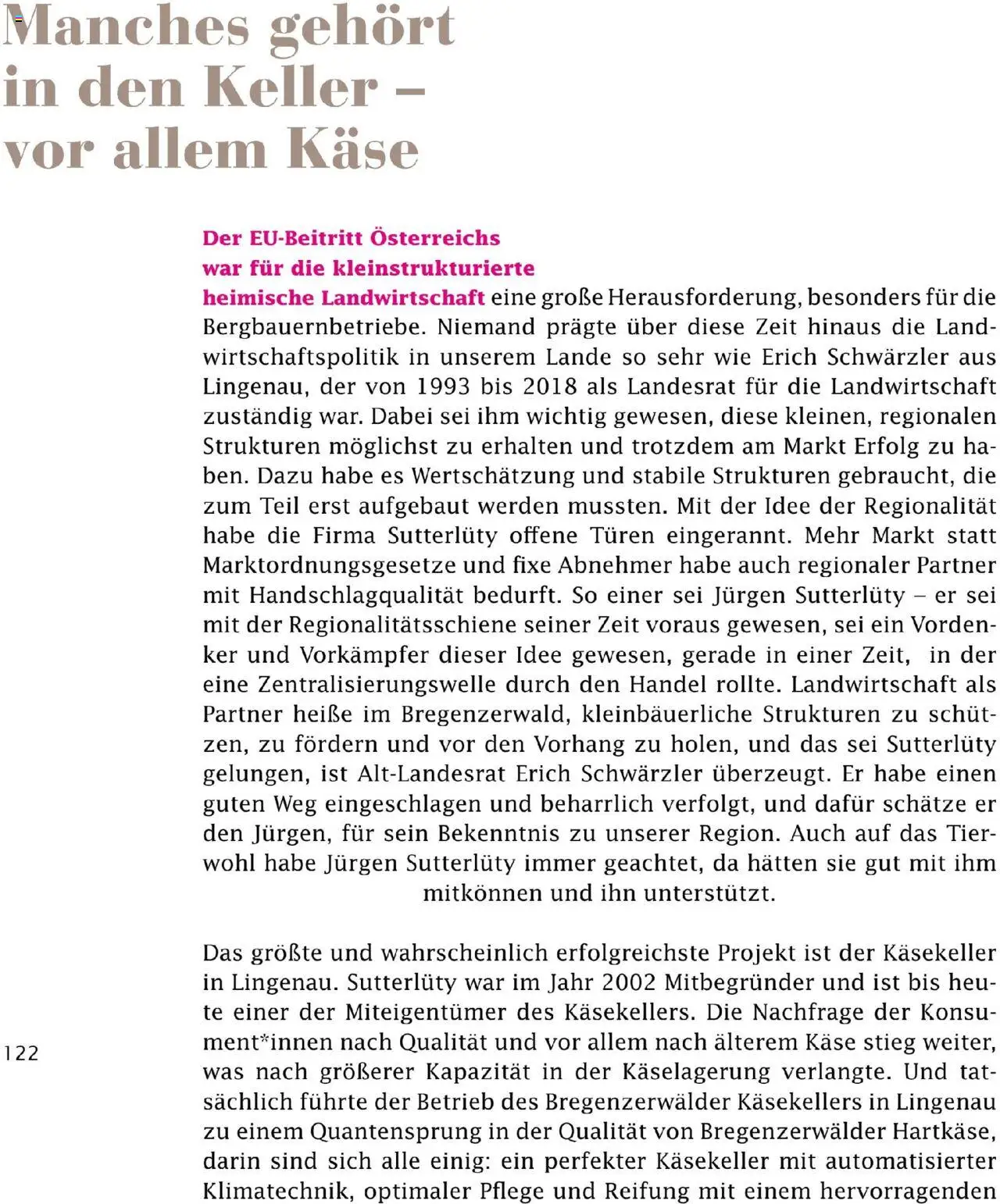 Sutterlüty Unsere Chronik gültig ab 01.08.2025 | Seite: 122 | Produkte: Käse