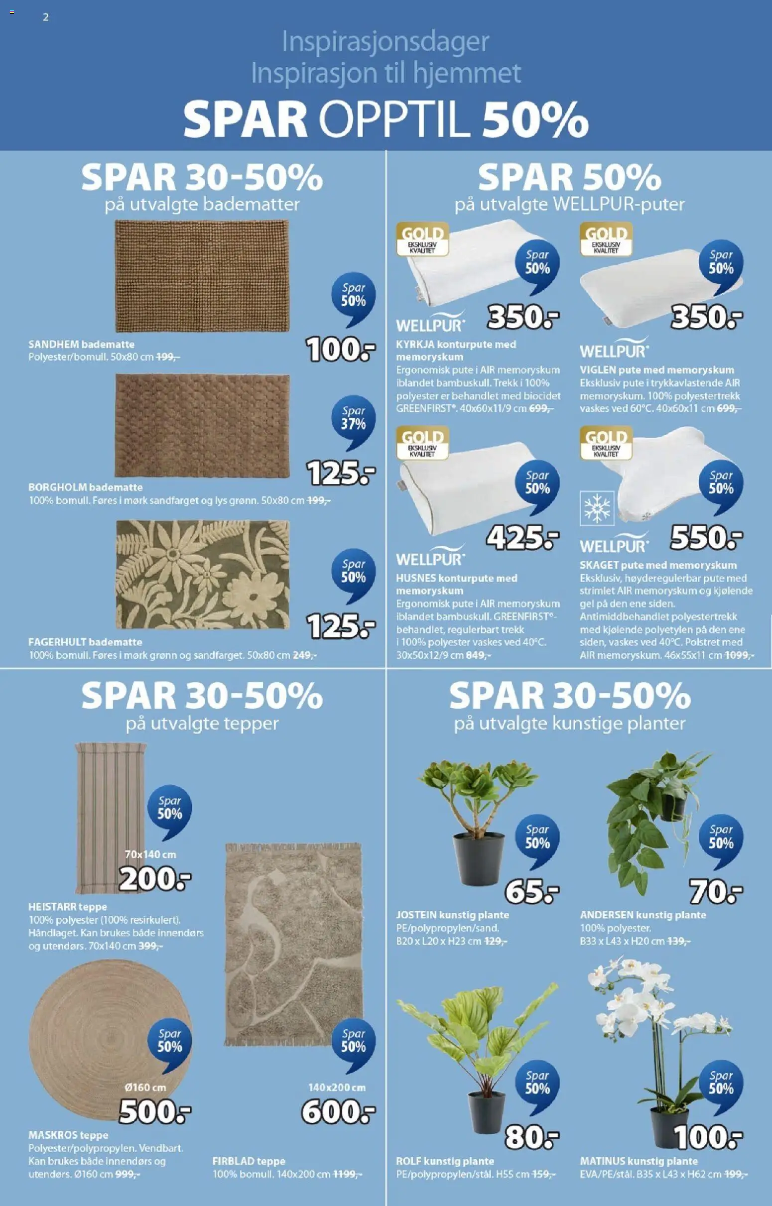 {H1} | Side: 2 | Produkter: Будівельні суміші, Pute, Badematte, Teppe