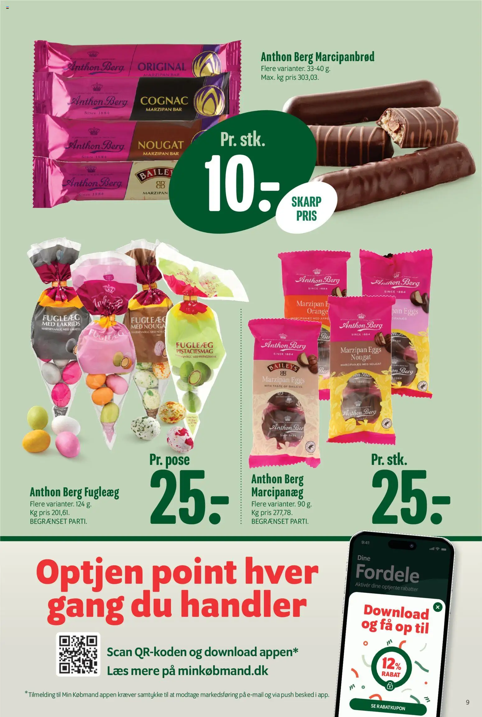 Min Købmand tilbudsavis – gyldig fra 27.02.2026 | Side: 9 | Produkter: Amendoins, Lakrids, Marcipanbrød, Nougat