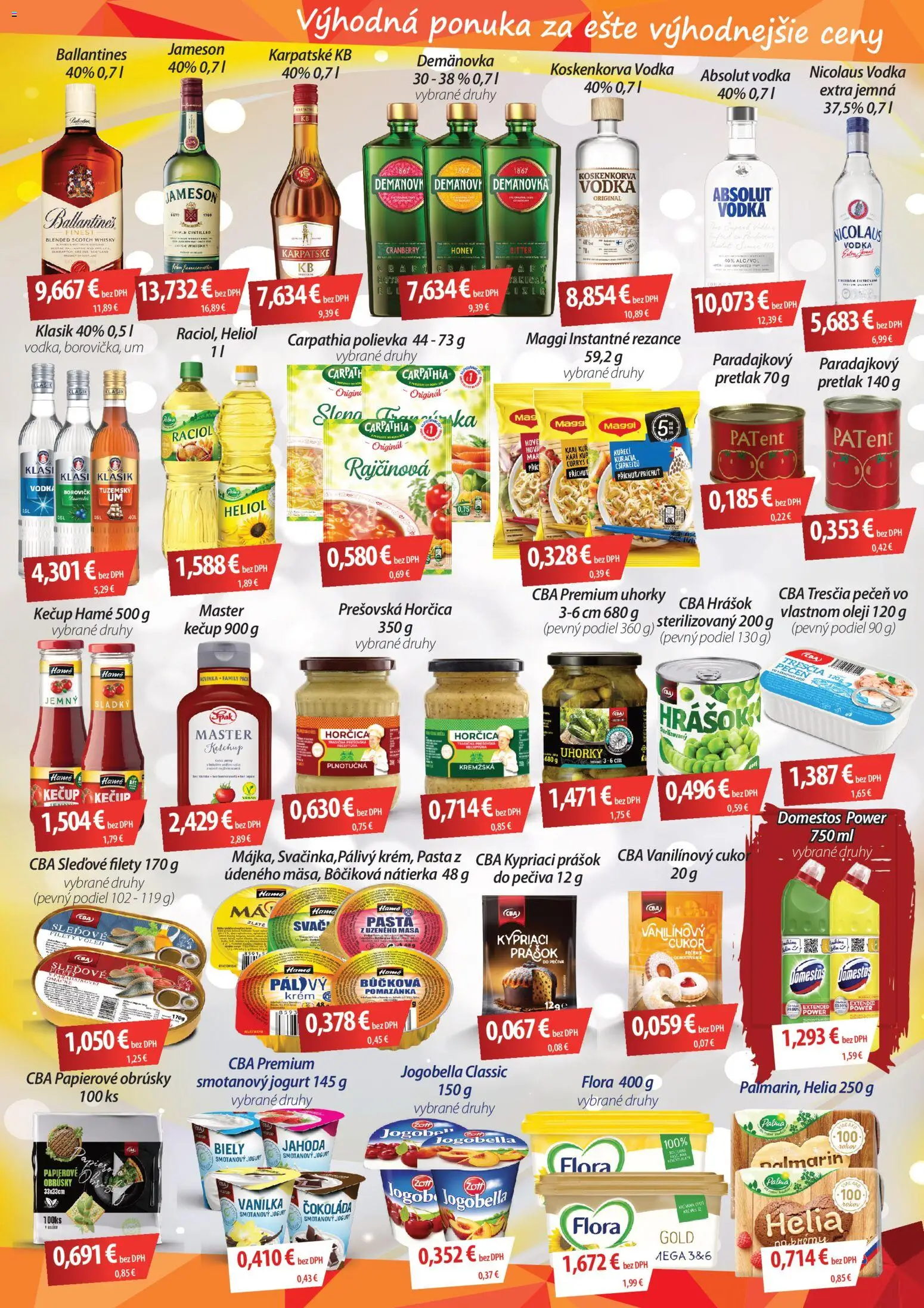 Nové CBA Verex akcie – leták je platný od 05.03.2026 | Strana: 3 | Produkty: Jameson, Hrášok, Vodka, Uhorky