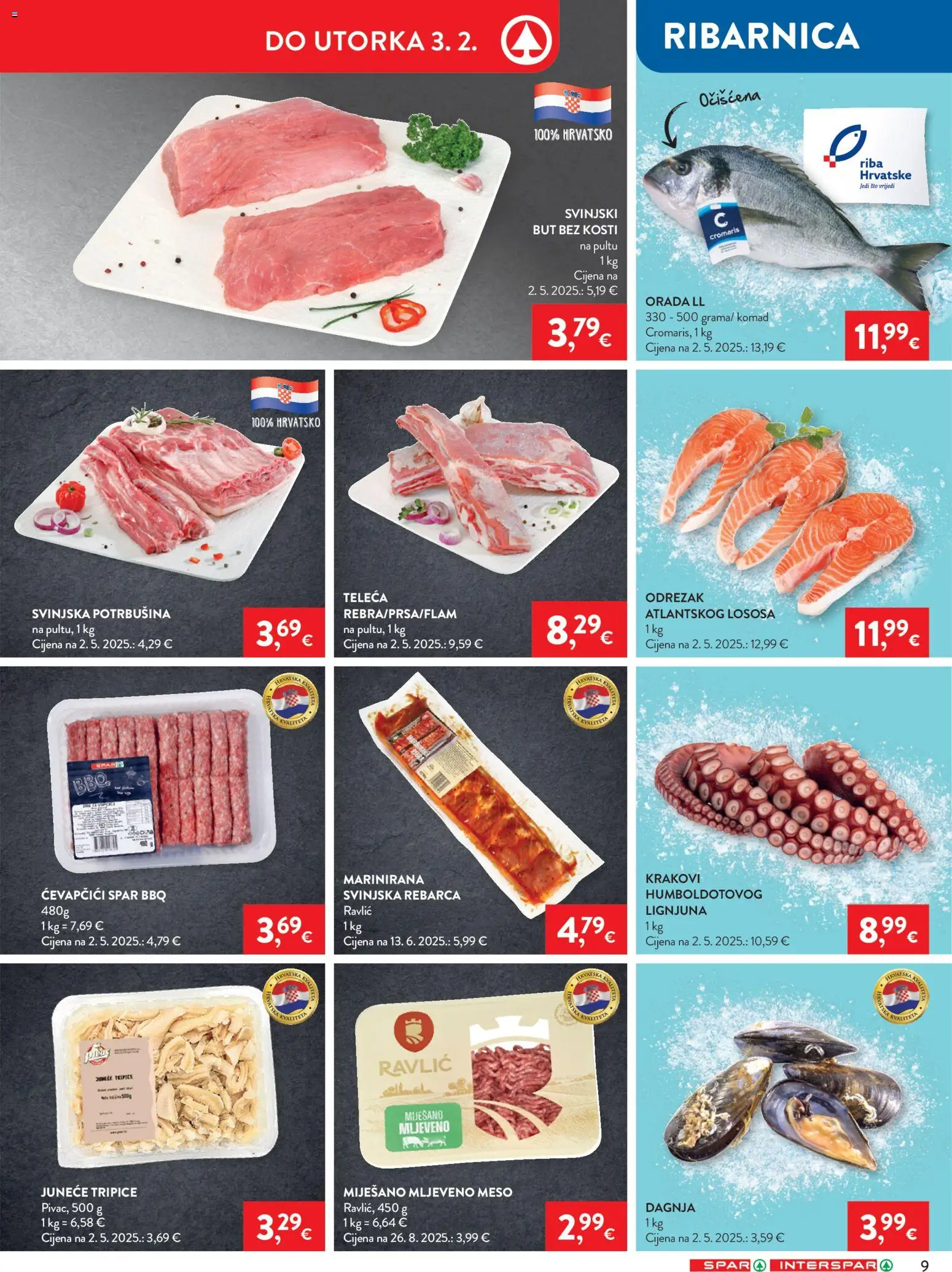 Spar katalog | vrijedi od 28.01.2026 | Stranica: 11 | Proizvodi: Svinjski but, Meso, Riba, Mljeveno meso