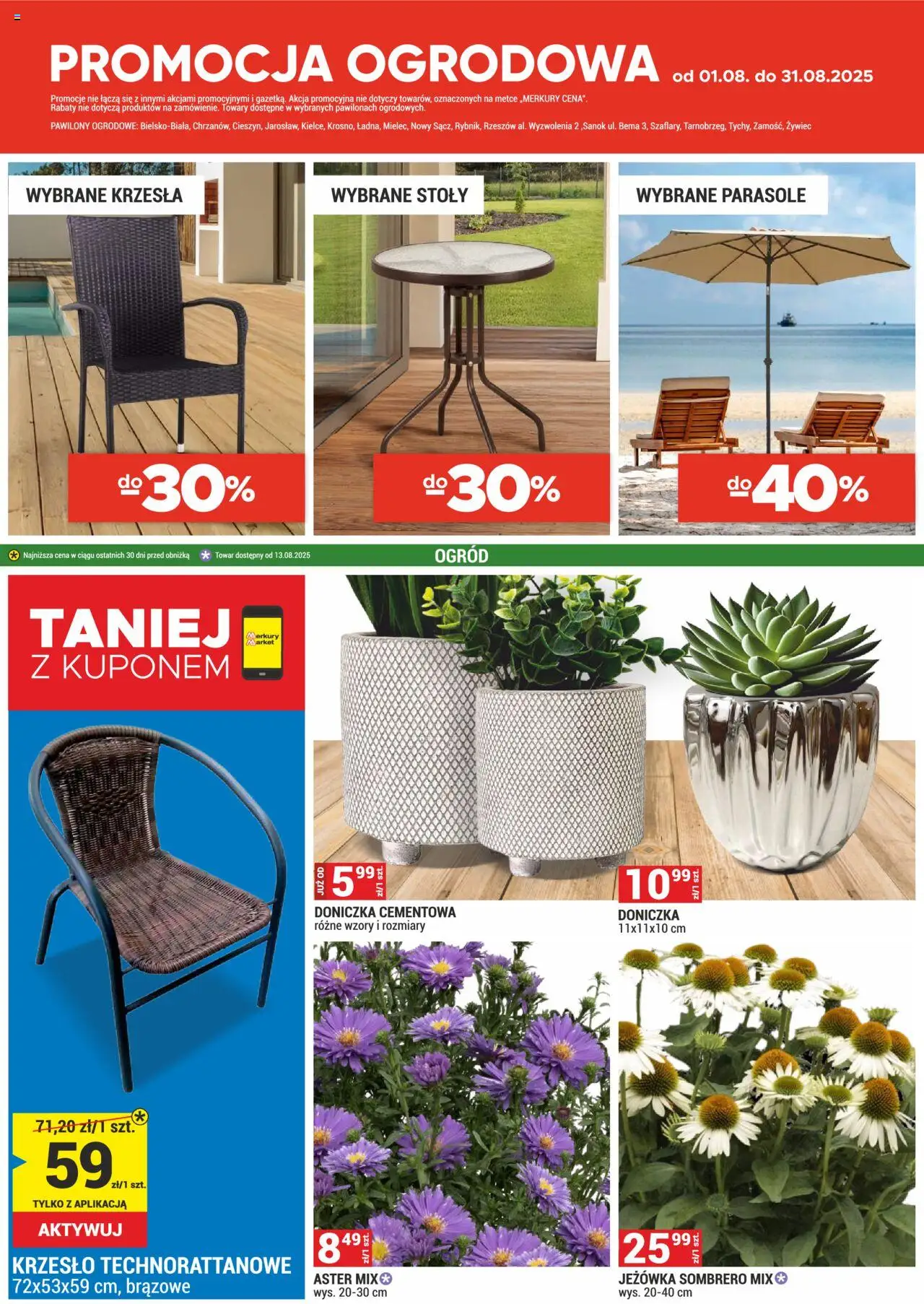 Merkury Market Gazetka od 01.08.2025 | Strona: 59 | Produkty: Krzesło, Doniczka