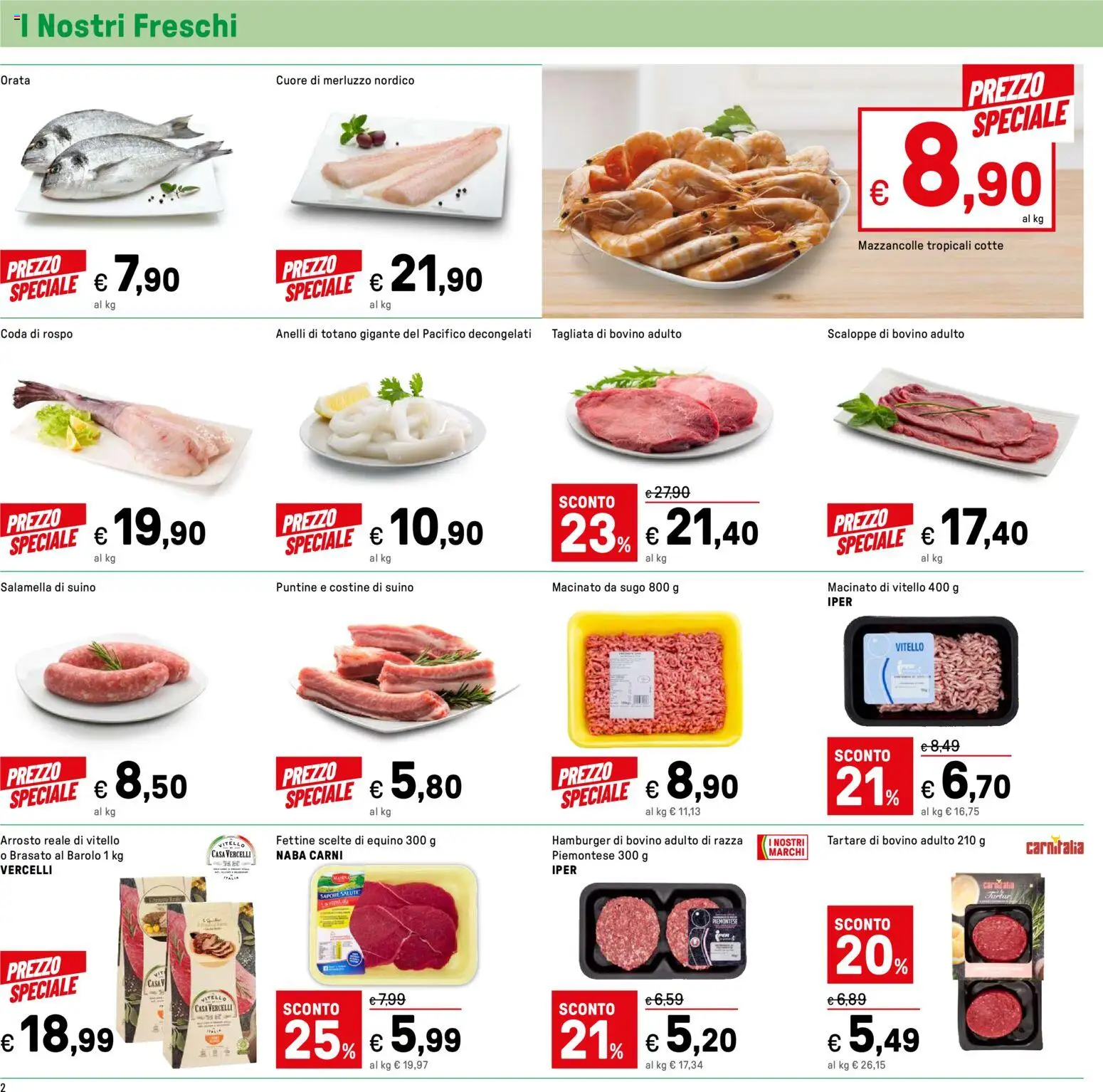 Volantino Iper del 16.01.2026 | Pagina: 2 | Prodotti: Salamella, Merluzzo, Orata, Vitello