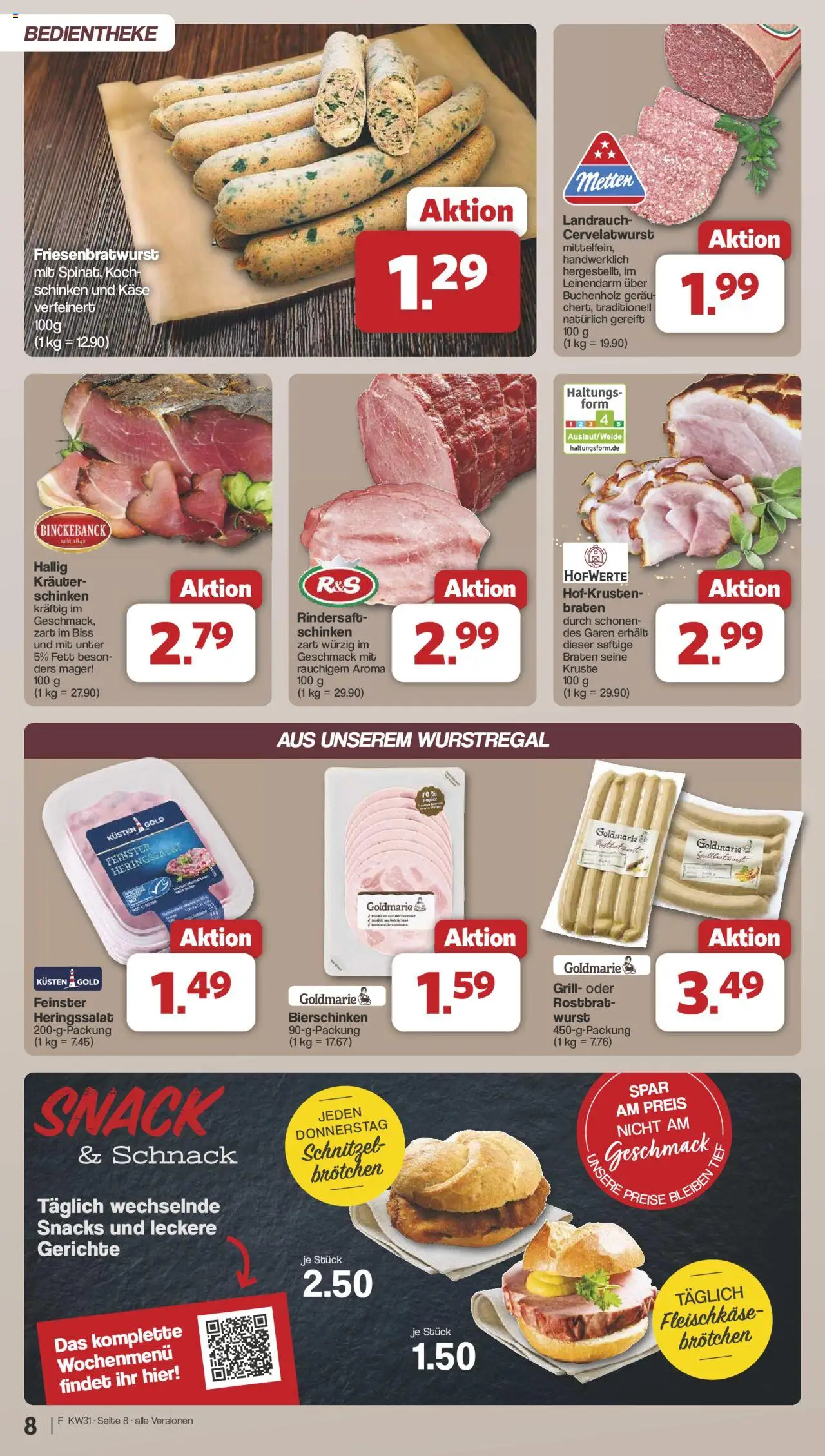 Famila Nordwest Prospekt 	 - gültig ab dem 28.07.2025 | Seite: 8 | Produkte: Grill, Schnitzel, Wurst, Schinken