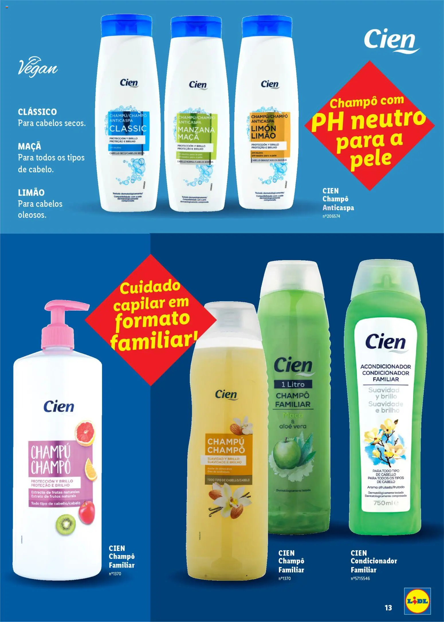 Lidl Beleza Inteligente │ válido de 16.03.2026 | Página: 13 | Produtos: Shampoo, Condicionador, Óleo, Maça
