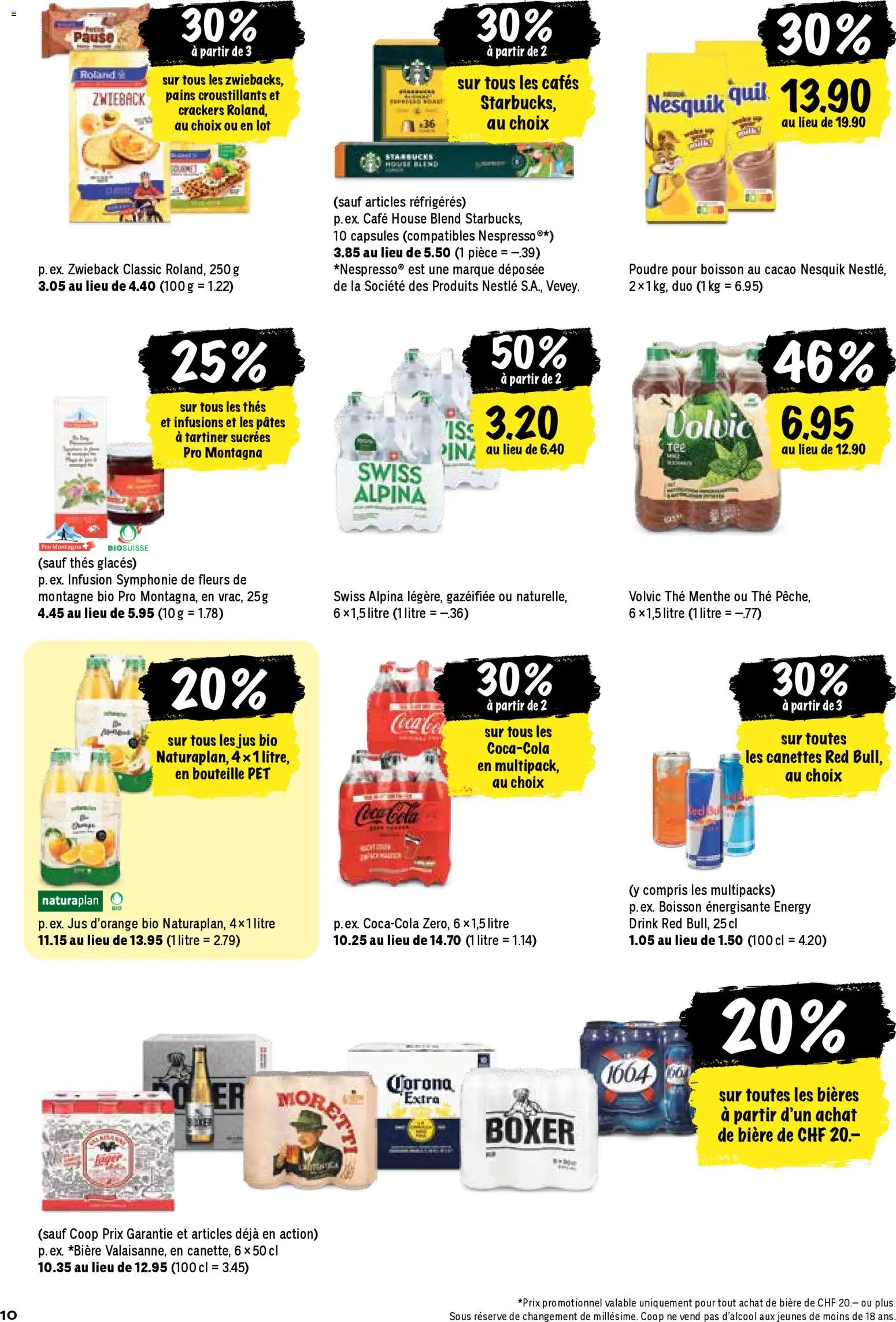 Coop aktionen FR – gültig ab 31.03.2026 | Seite: 10 | Produkte: Red bull, Coca Cola, Boxer