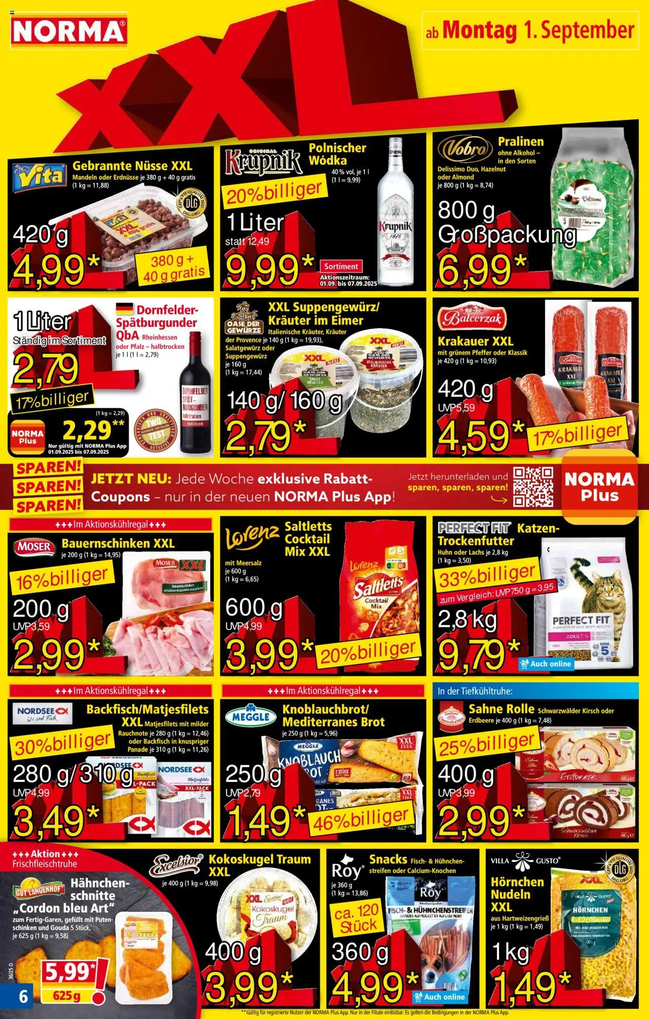 Norma Prospekt 	 - gültig ab dem 01.09.2025 | Seite: 6 | Produkte: Hahnchen, Gouda, Mandeln, Salat