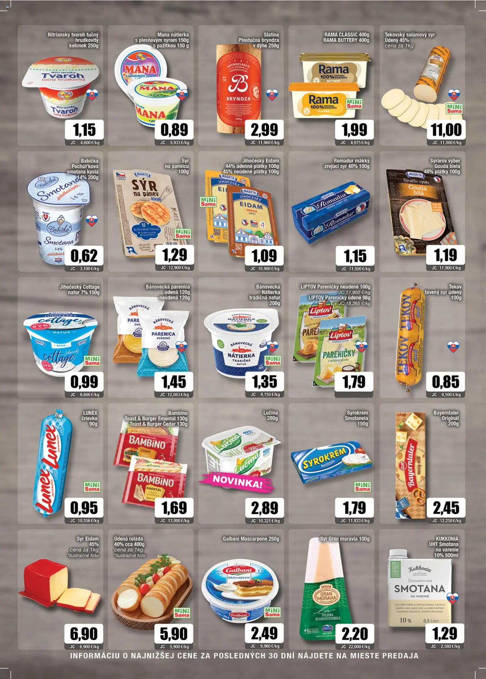 Nové Sama akcie – leták je platný od 14.11.2025 | Strana: 3 | Produkty: Syr, Smotana, Gouda, Rama