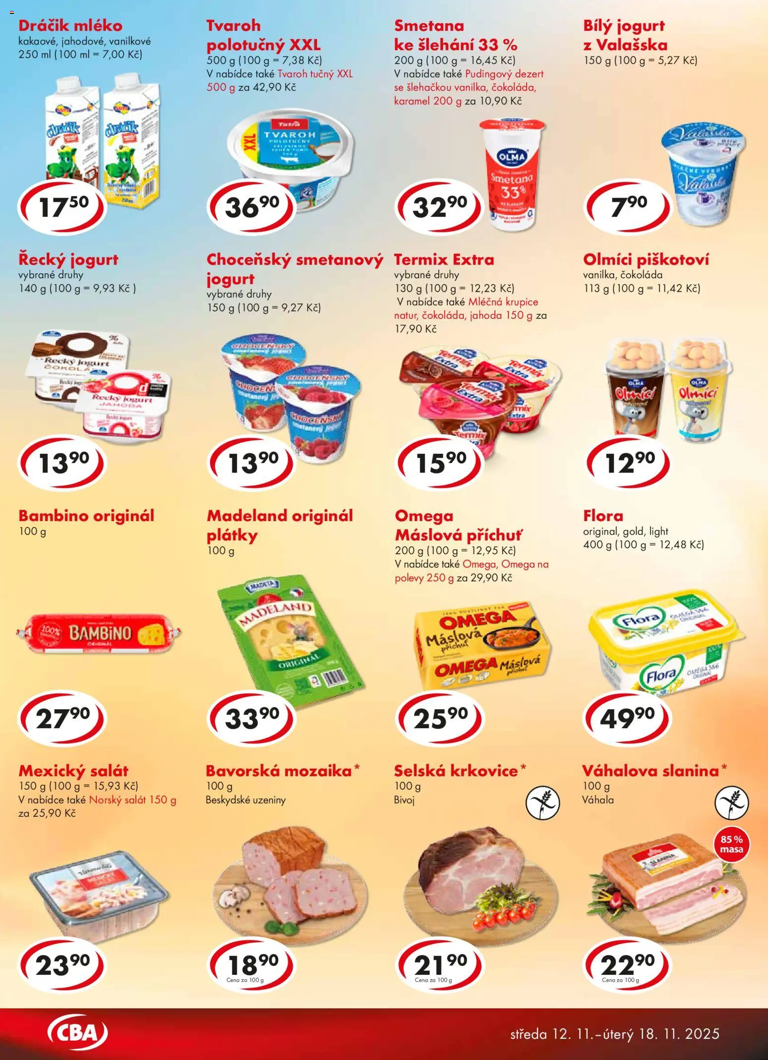 CBA leták - Premium od 12.11.2025 | Strana: 2 | Produkty: Mléko, Jogurt, Omega, Flora
