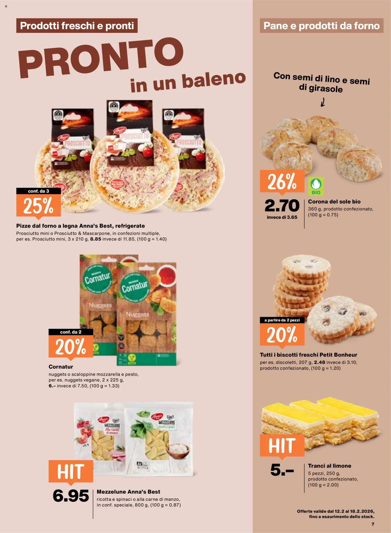 Migros Aktionen IT – gültig ab 12.02.2026 | Seite: 7 | Produkte: Pane, Pizza, Pasta