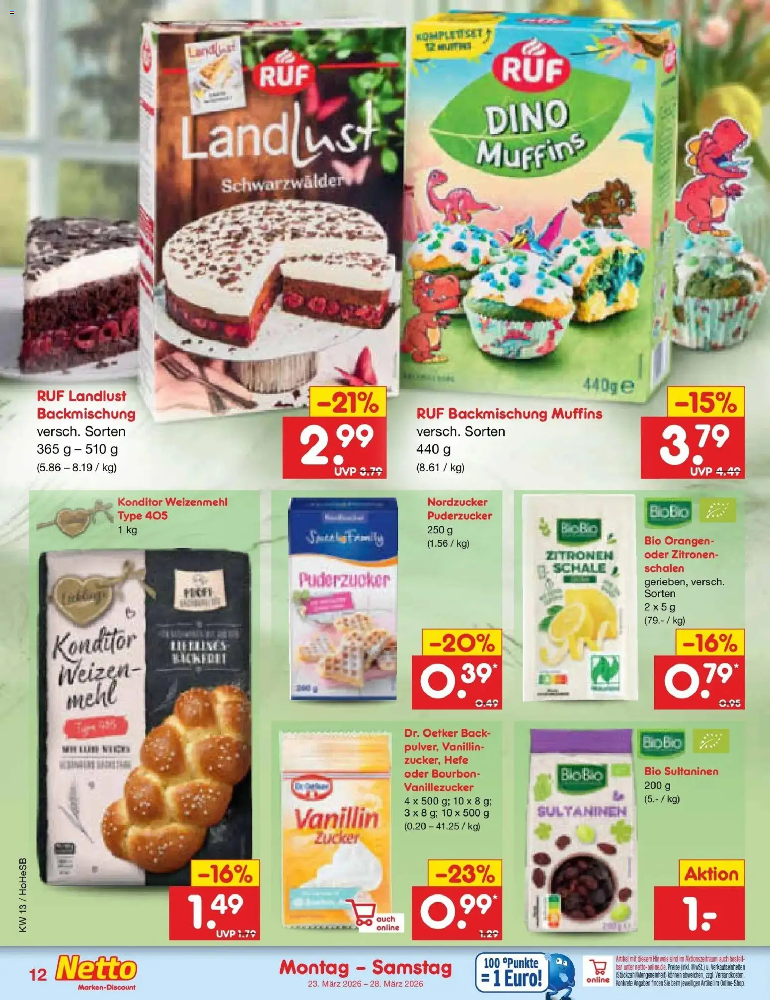 Netto Marken-Discount Prospekt Hannover	 – gültig ab 23.03.2026 | Seite: 12 | Produkte: Mehl, Orangen, Bourbon, Zitronen