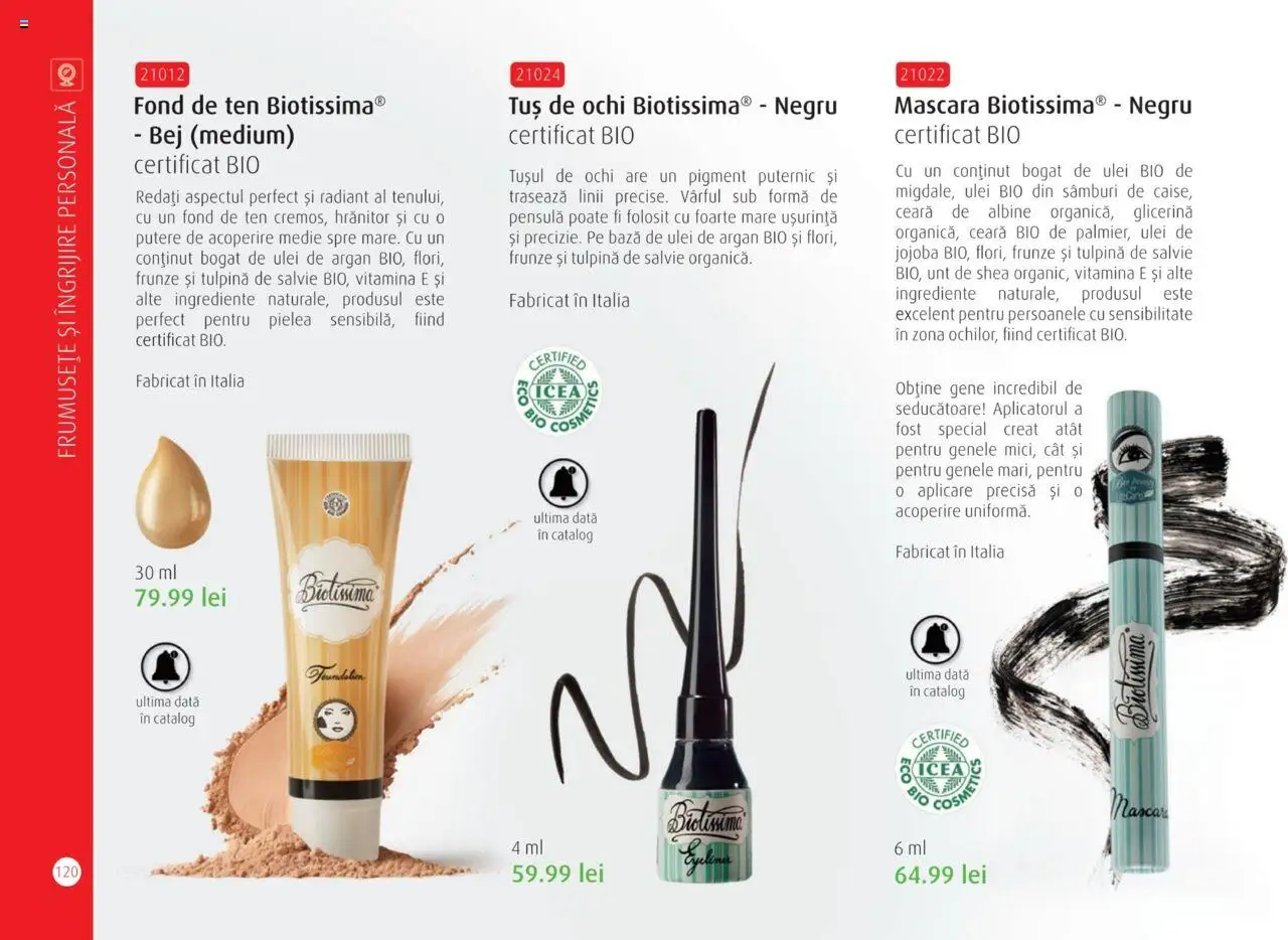 Life Care catalog - Aprilie/Octombrie – valabil de la 01.04.2025 | Pagină: 122 | Produse: Şerit ödül, Fond de ten, Tuș de ochi, Unt