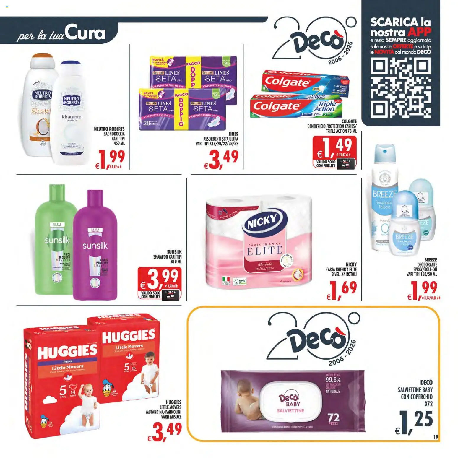 Volantino Decò del 17.04.2026 | Pagina: 19 | Prodotti: Shampoo, Carta igienica, Deodorante, Dentifricio